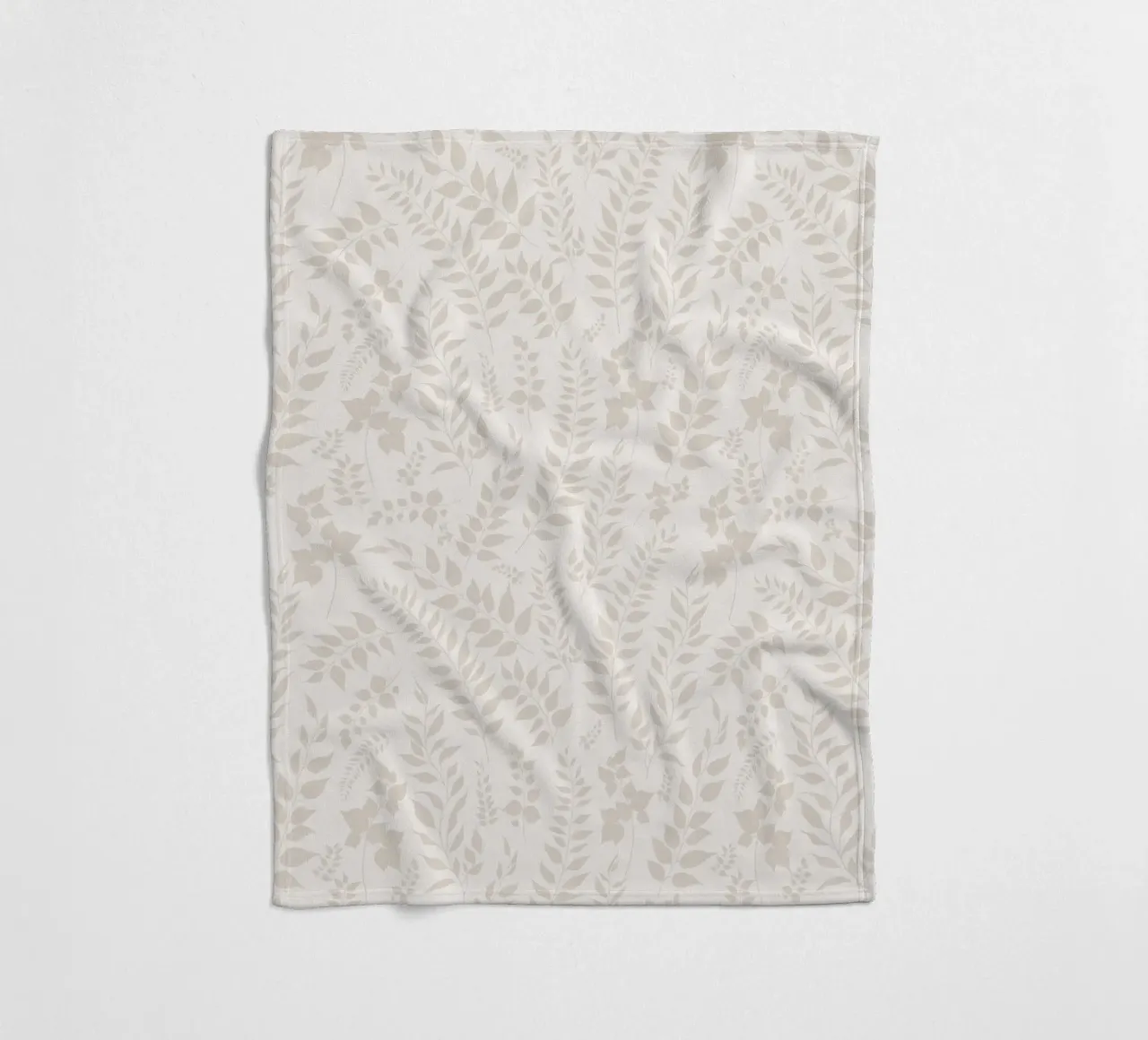 Greenery Botanische print Taupe bladeren fleecedeken van SilverPegasus