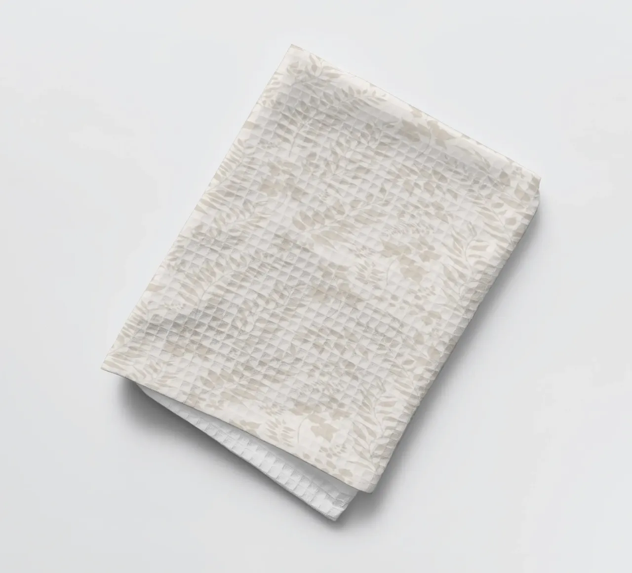 Greenery Botanische print Taupe bladeren theedoek van SilverPegasus