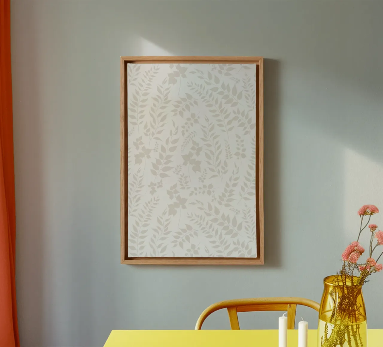 Greenery Botanische print Taupe bladeren canvas van SilverPegasus