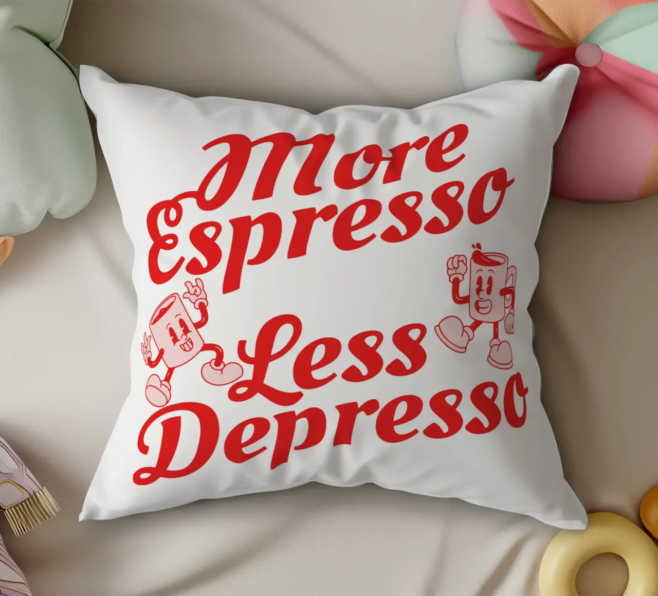 More espresso Less depresso cuscino da Gunawan Rb