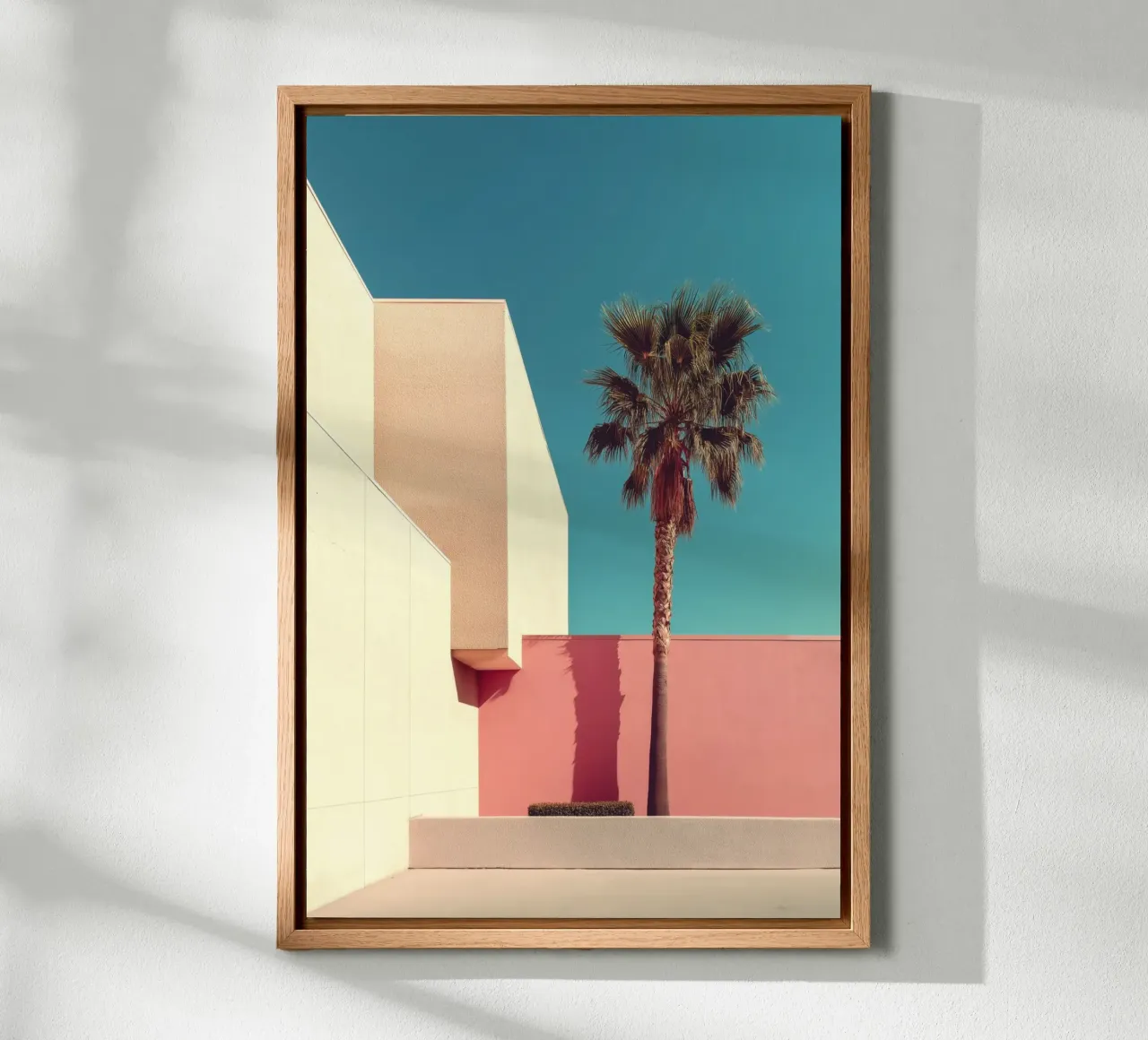 Palm Tree & Modern Architecture alu-dibond by Indigo Tides Art
