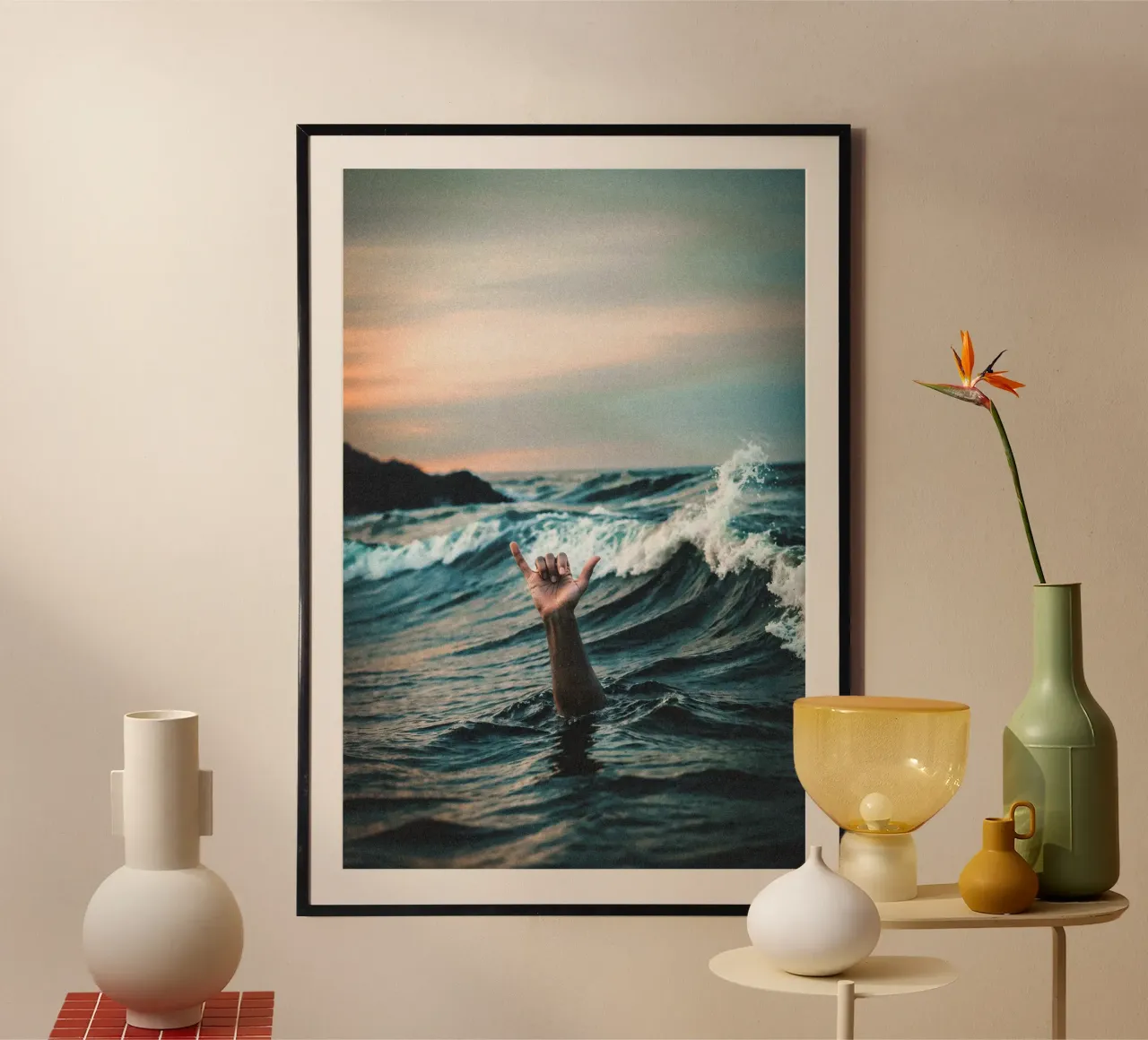 Drownin’ Cool – Shaka Gesture Art carta hahnemühle da BLICKPUNKT