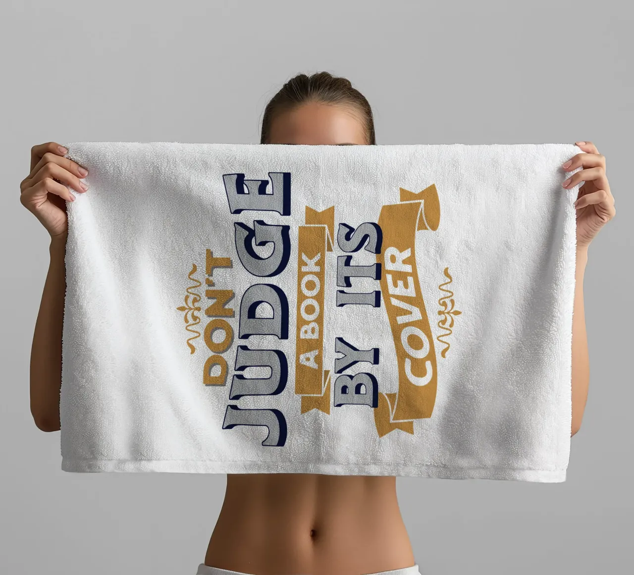 Don't judge a book by its cover towel by Gunawan Rb