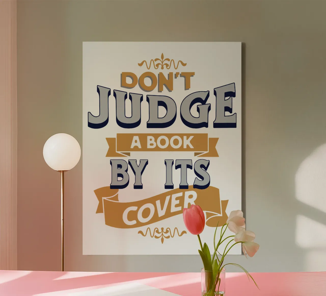 Don't judge a book by its cover canvas with Floater frame by Gunawan Rb