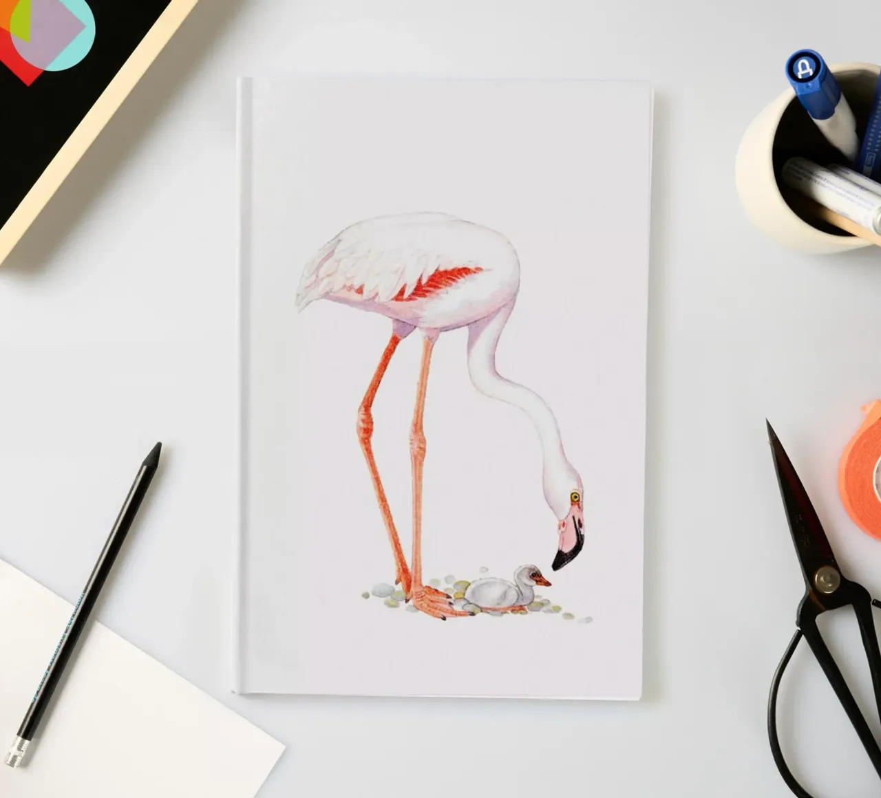 Flamingo with Chick notebook by Flora & Fauna