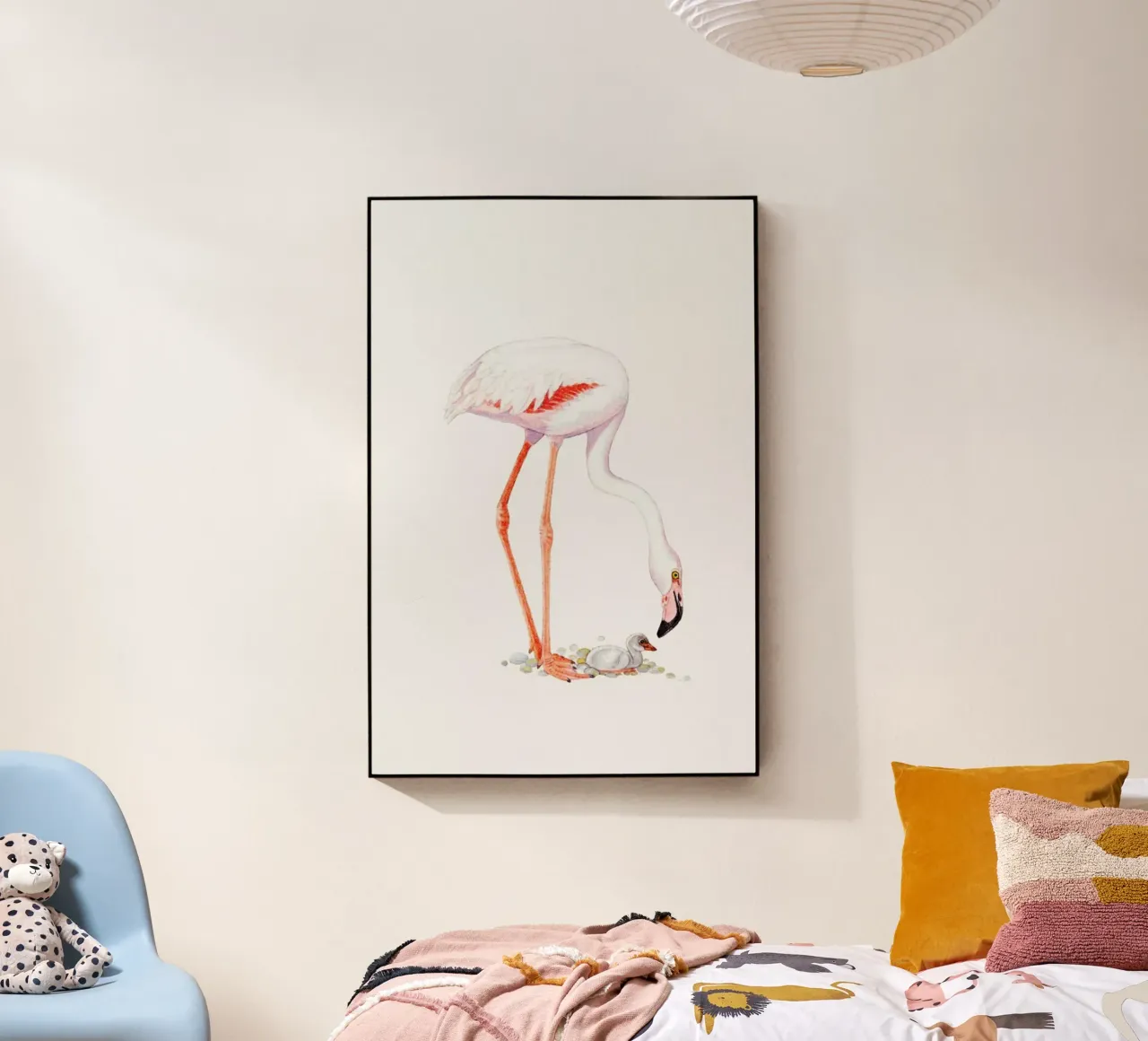 Flamingo with Chick plexiglass da Flora & Fauna