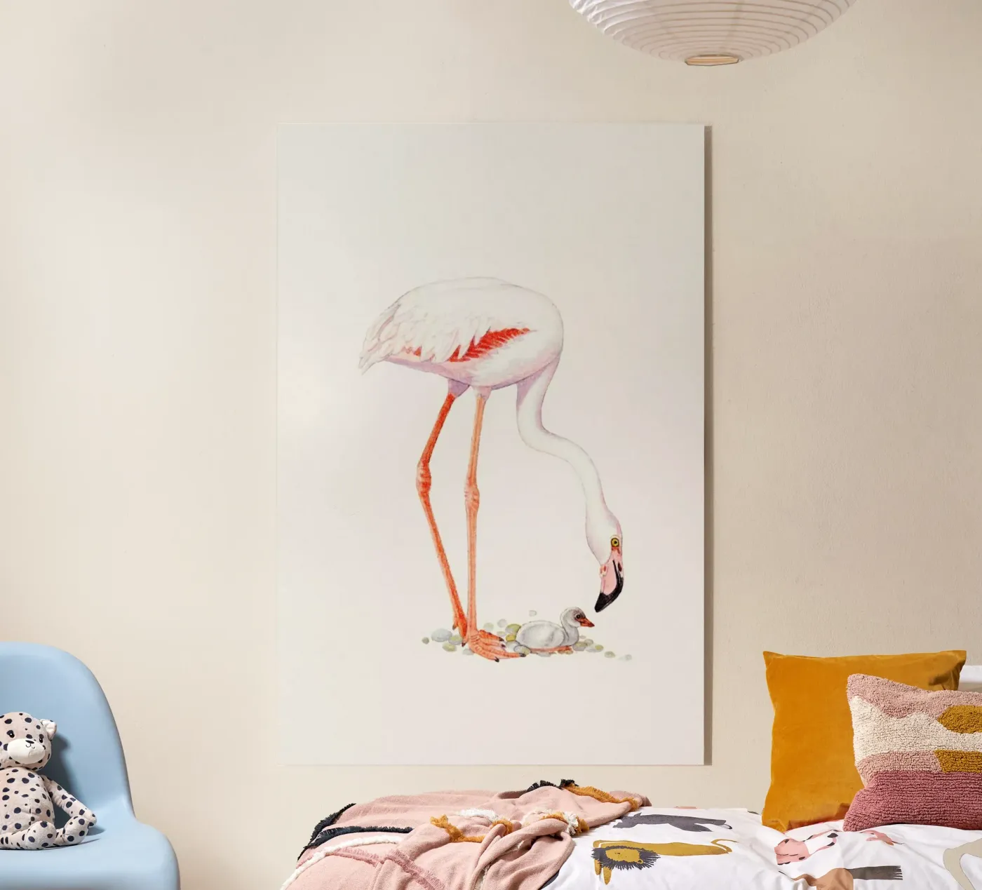 Flamingo with Chick plexiglass da Flora & Fauna