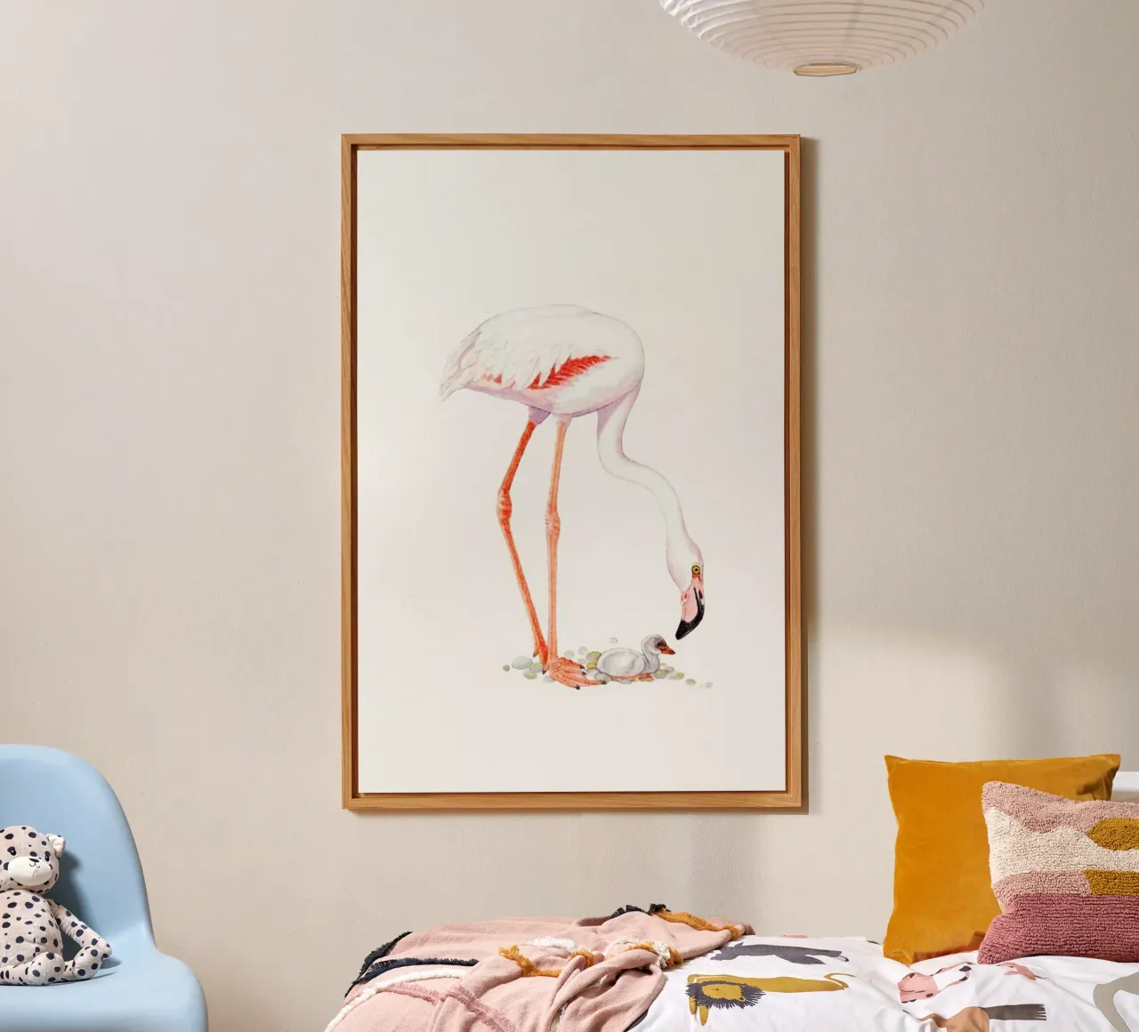 Flamingo with Chick alluminio dibond da Flora & Fauna