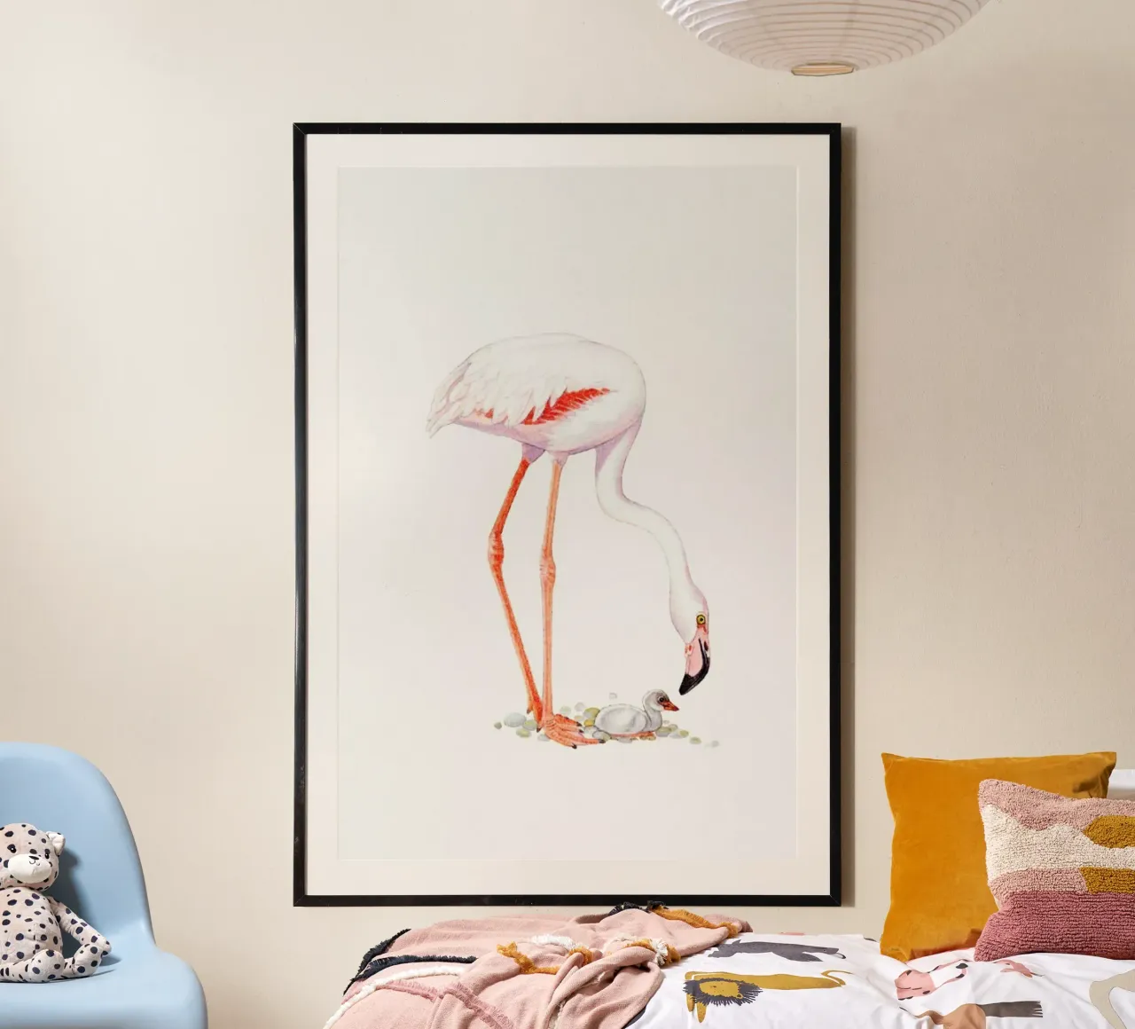 Flamingo with Chick carta hahnemühle da Flora & Fauna