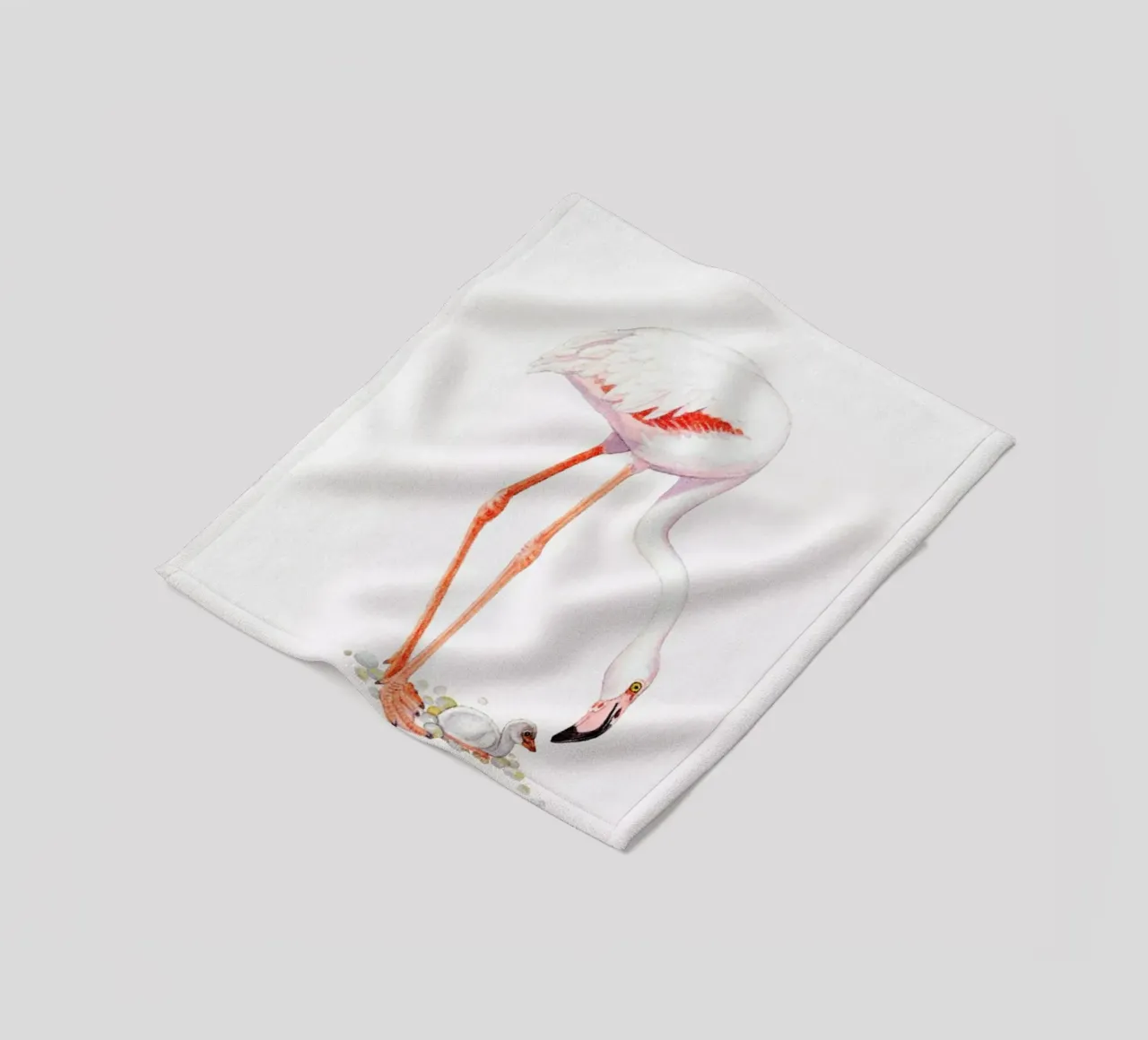Flamingo with Chick coperta in pile da Flora & Fauna