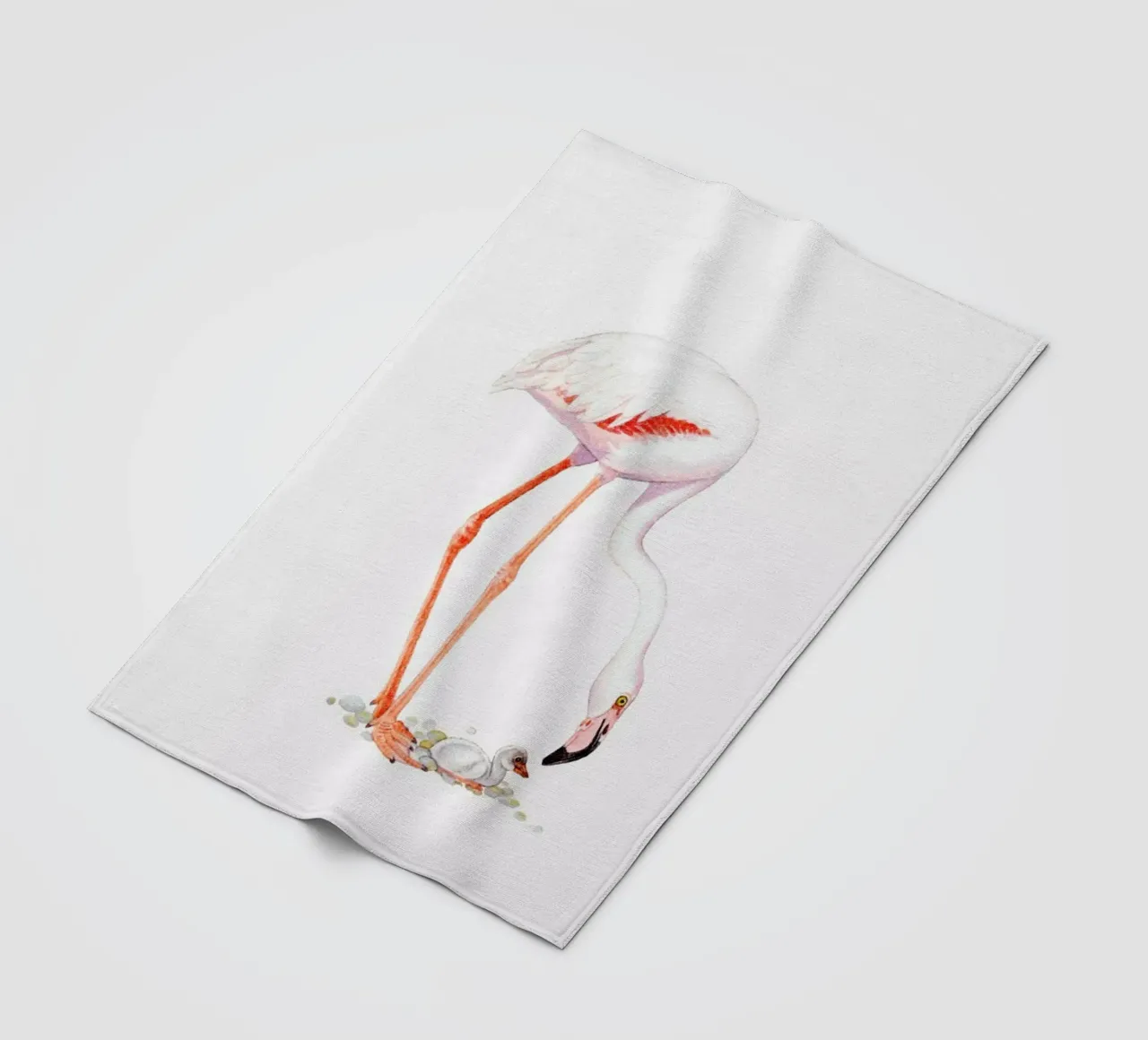 Flamingo with Chick coperta in pile da Flora & Fauna