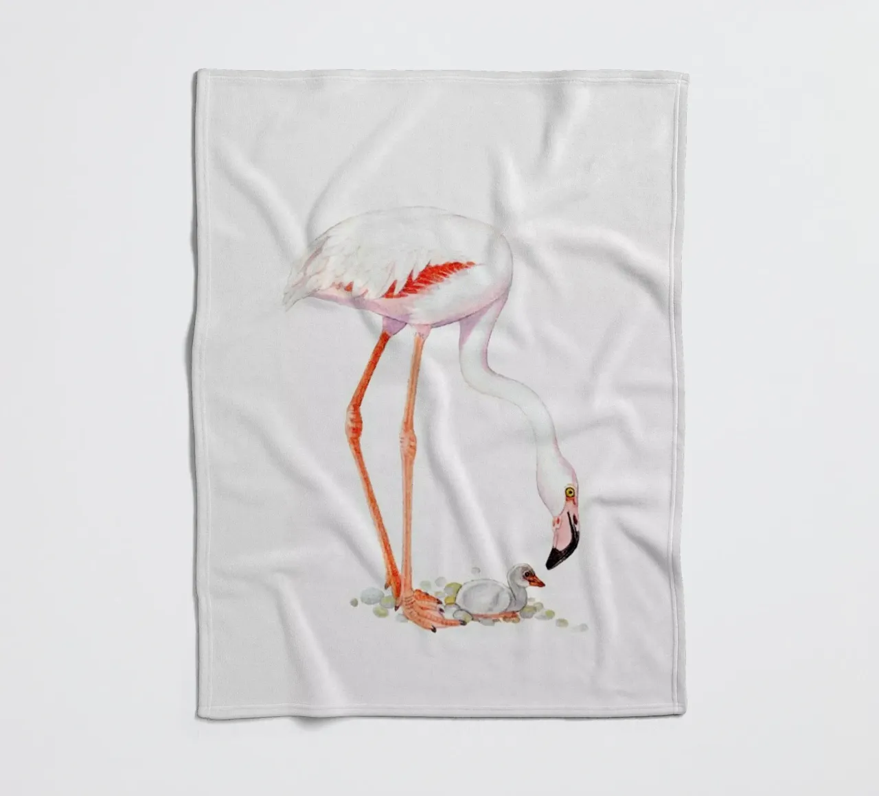 Flamingo with Chick coperta in pile da Flora & Fauna
