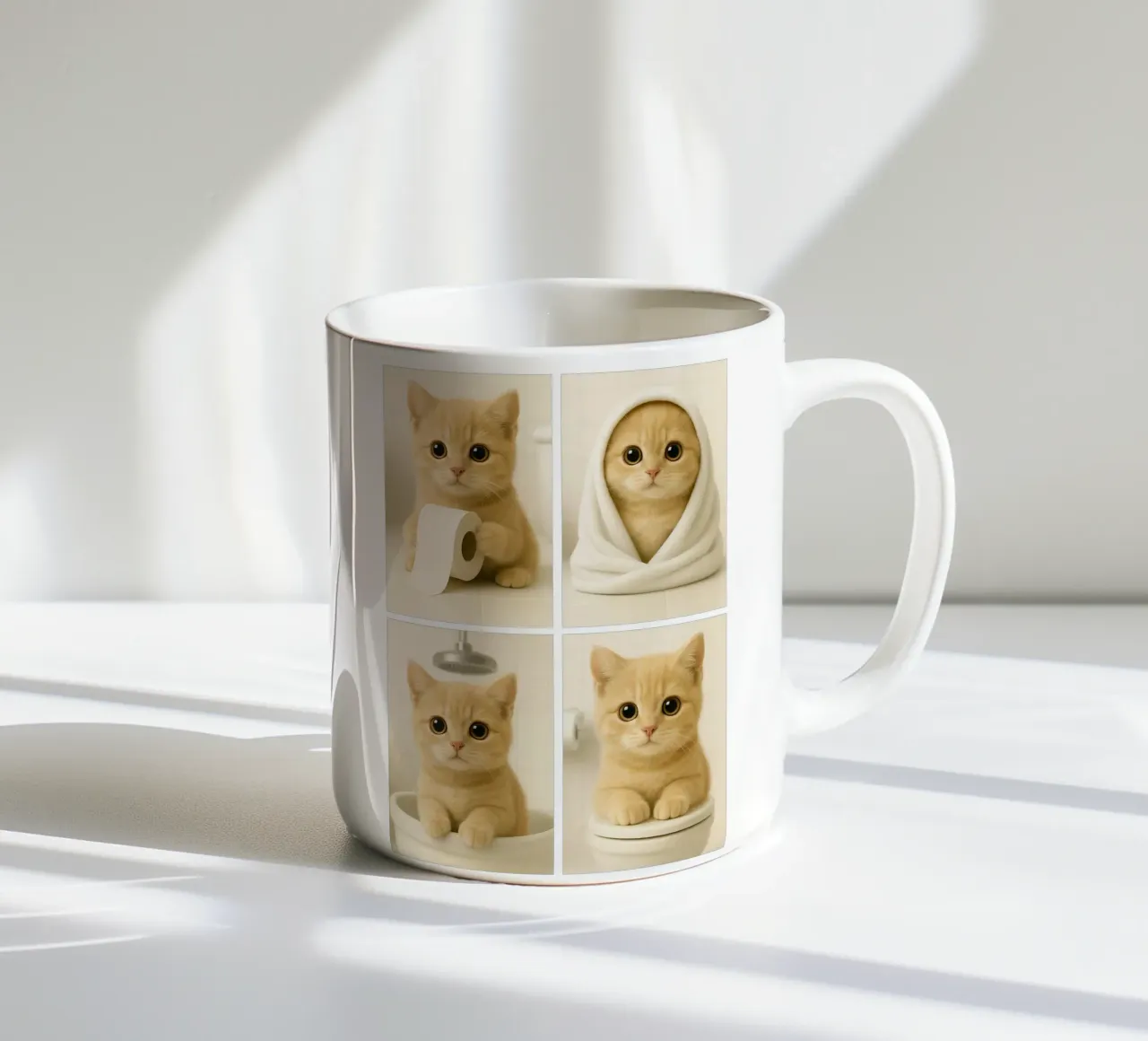 Gatto in bagno tazza in ceramica da Little Wild Lines