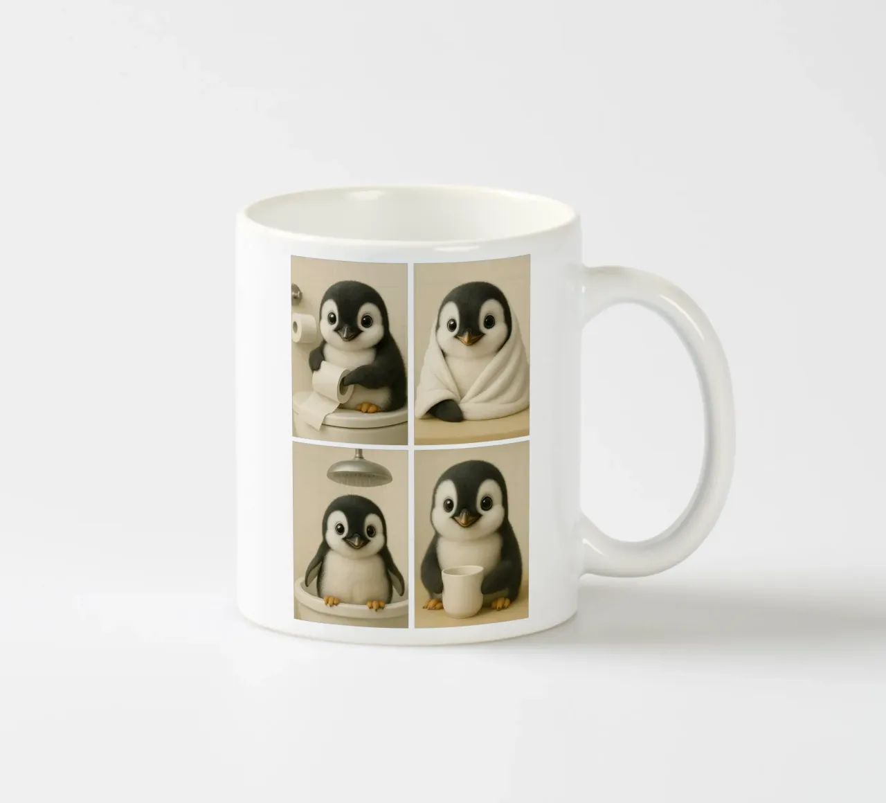 Pinguino in bagno tazza in ceramica da Little Wild Lines