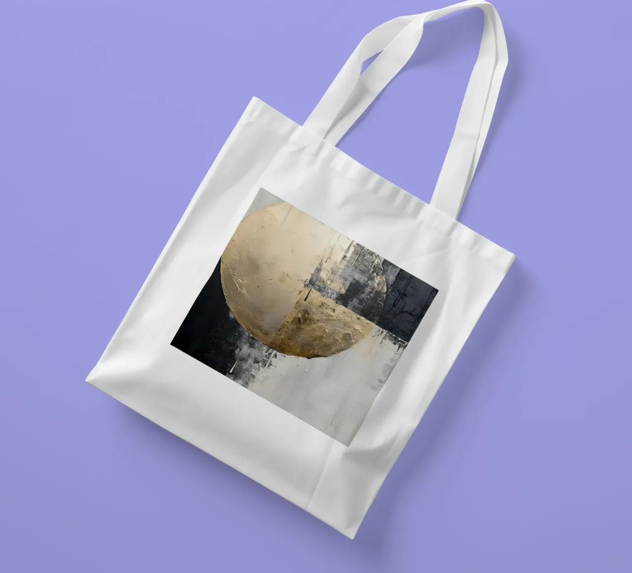 Abstract circle in gold and black tote bag by Imagine