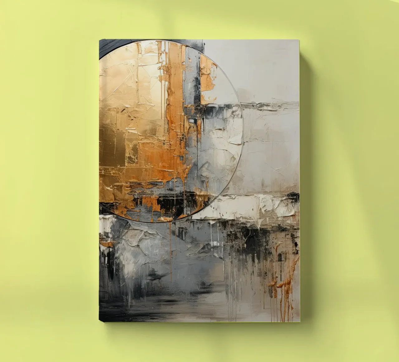 Circle abstract and black and gold notebook by Imagine