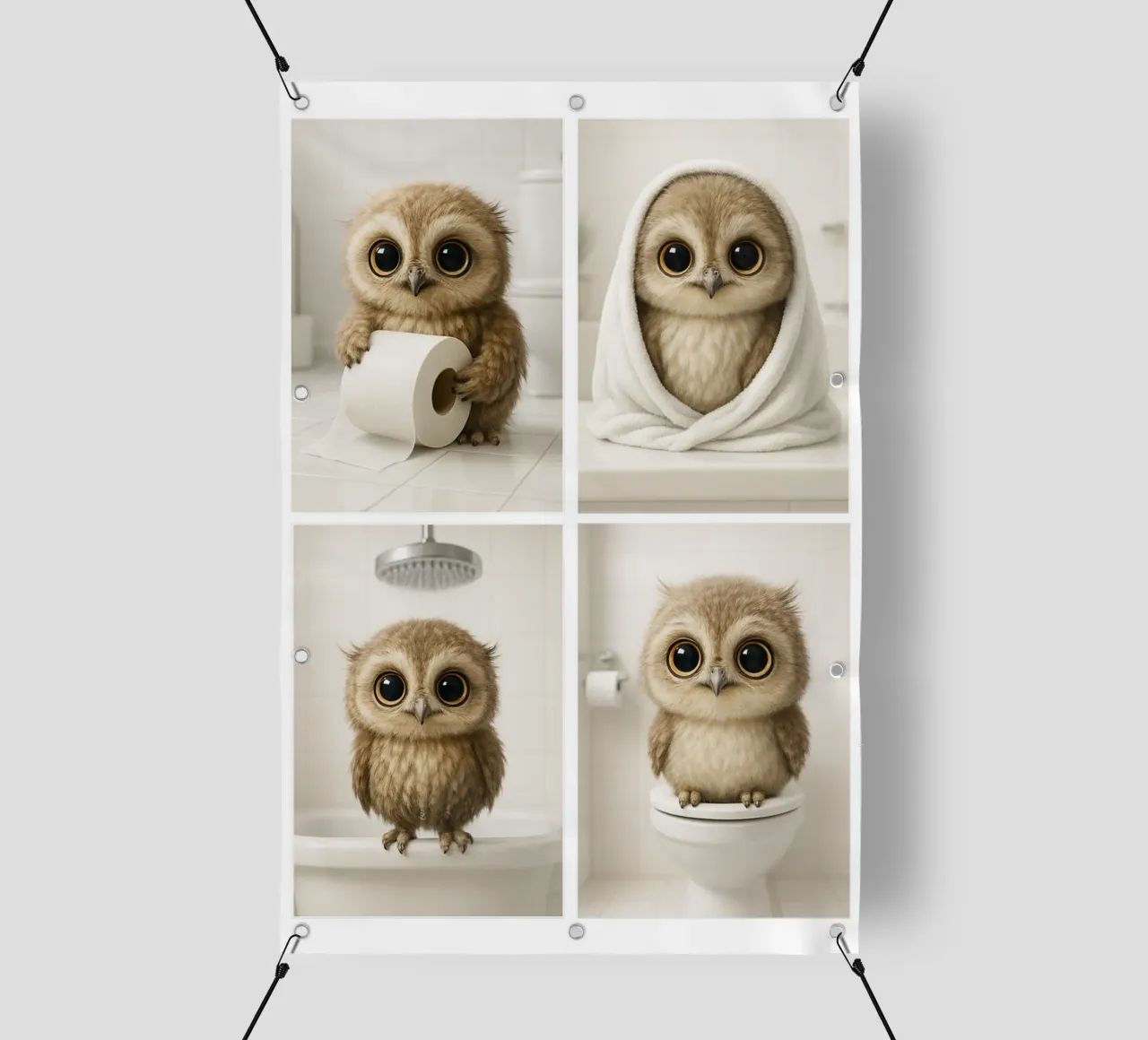 Gufo in bagno telo in pvc da Little Wild Lines