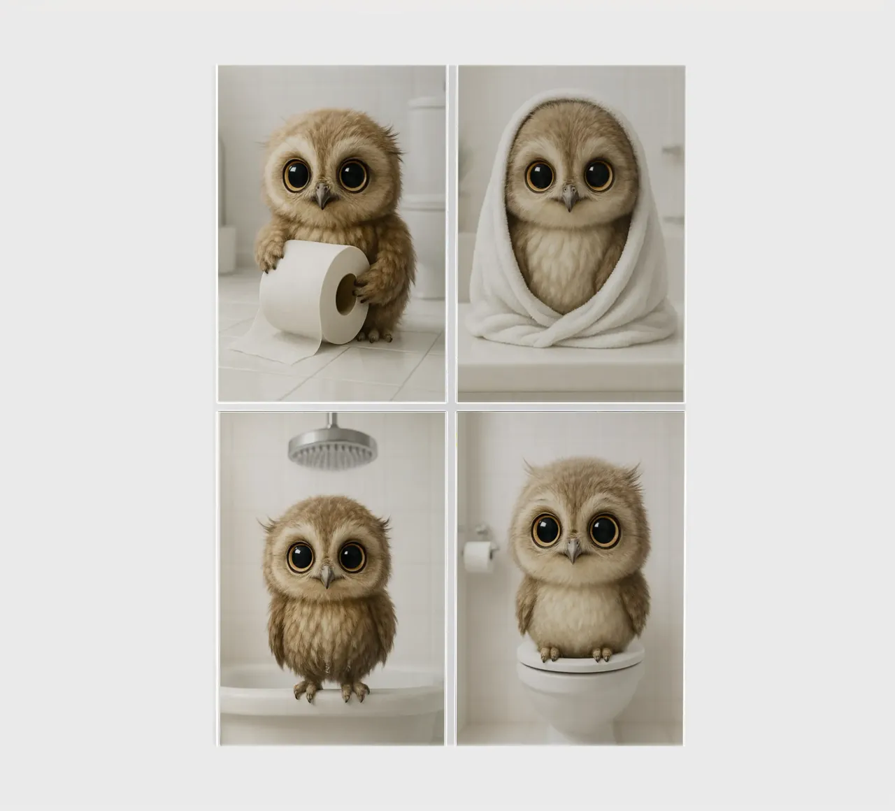 Gufo in bagno diario da Little Wild Lines