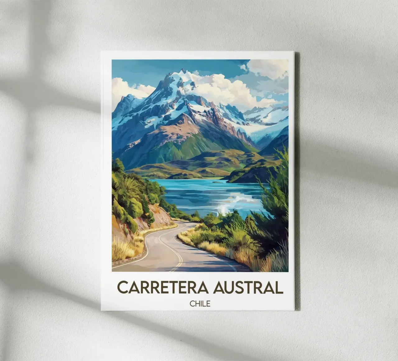 Affiche Carretera Austral tela con Cornice a cassetta da Frame the World