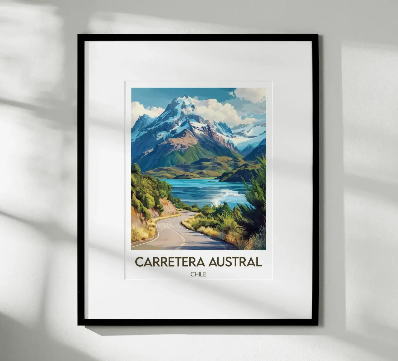 Affiche Carretera Austral poster con telaio in plastica da Frame the World