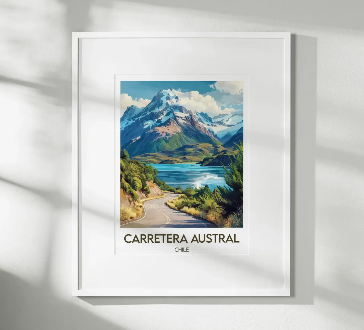 Affiche Carretera Austral poster con telaio in plastica da Frame the World