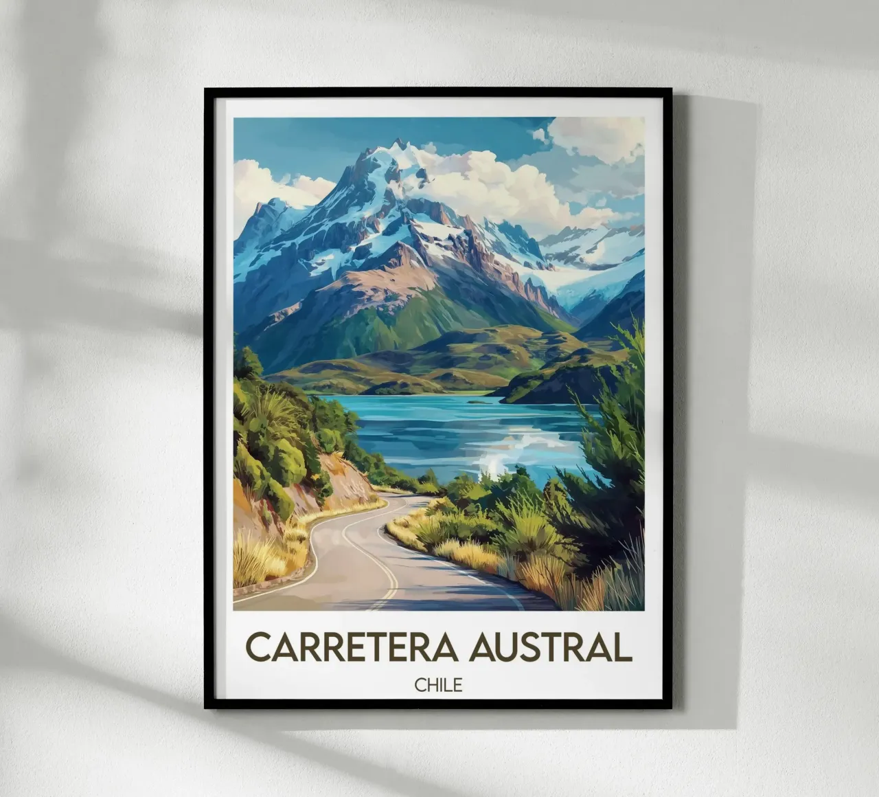 Affiche Carretera Austral poster con telaio in plastica da Frame the World