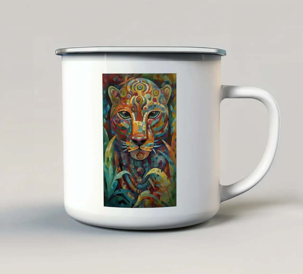 Abstracte tijger emaille mok van Imagine