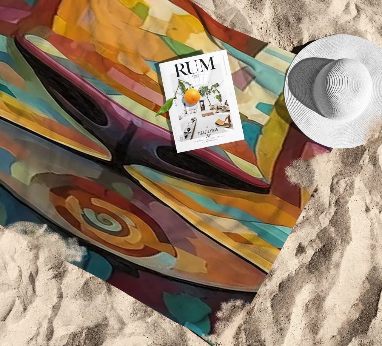 Abstracte tijger strandhanddoek van Imagine