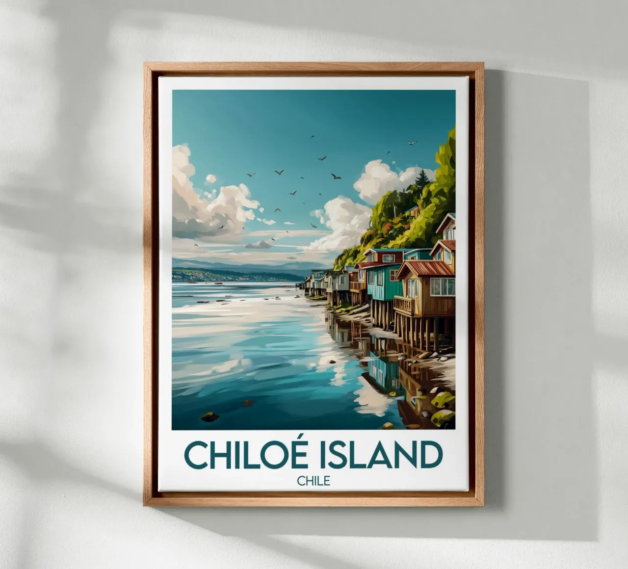 Affiche Chiloé Island tela con Cornice a cassetta da Frame the World