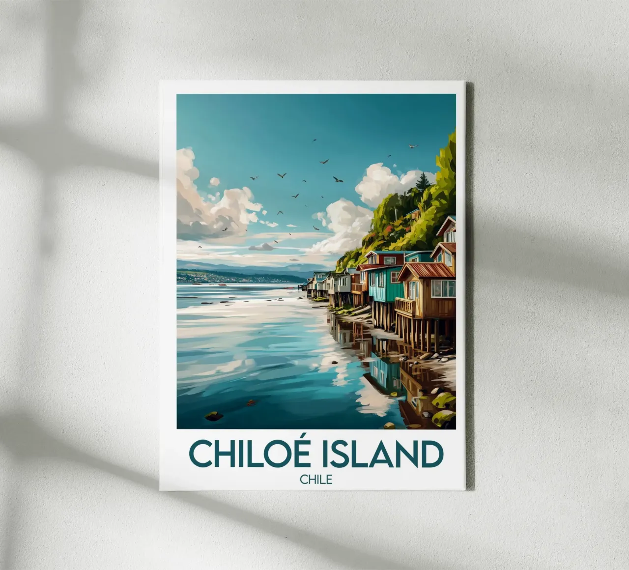 Affiche Chiloé Island tela con Cornice a cassetta da Frame the World