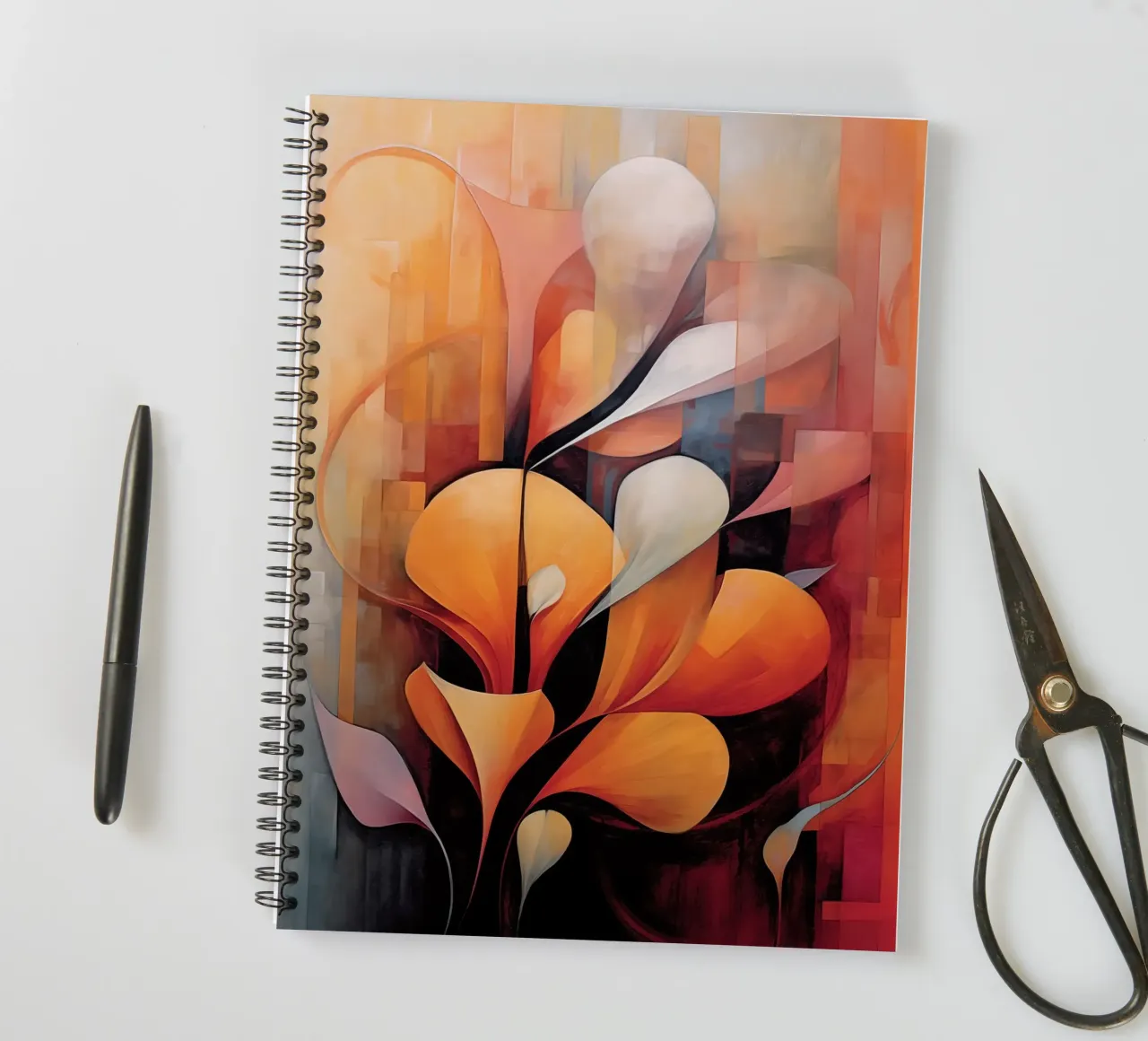 Abstract flowers spiral notebook by Imagine