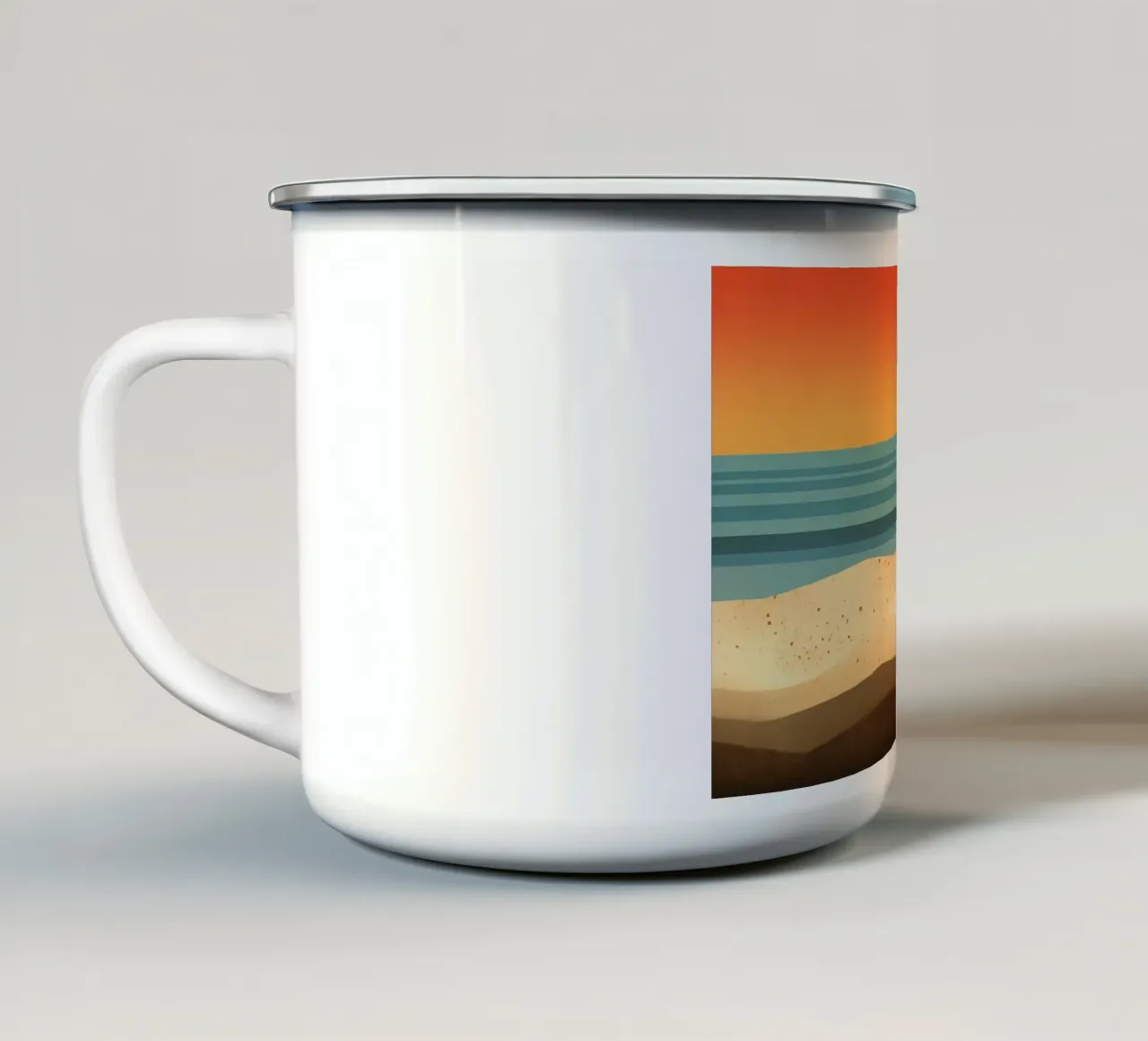 Spiaggia del tramonto tazza in smalto da Imagine