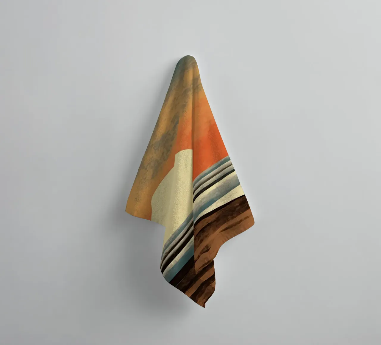 Strand met zonsondergang badhanddoek van Imagine