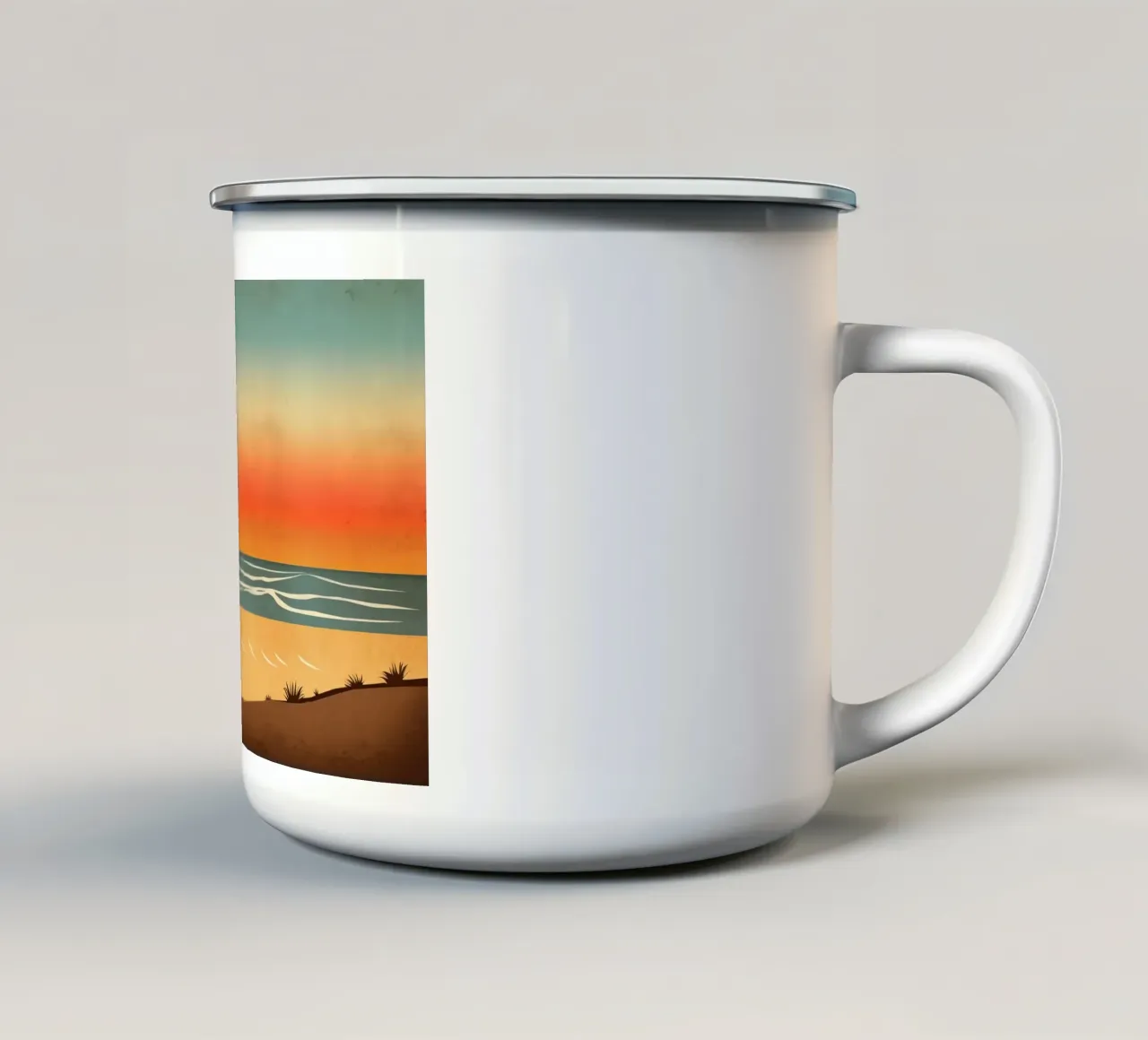 Spiaggia del tramonto tazza in smalto da Imagine