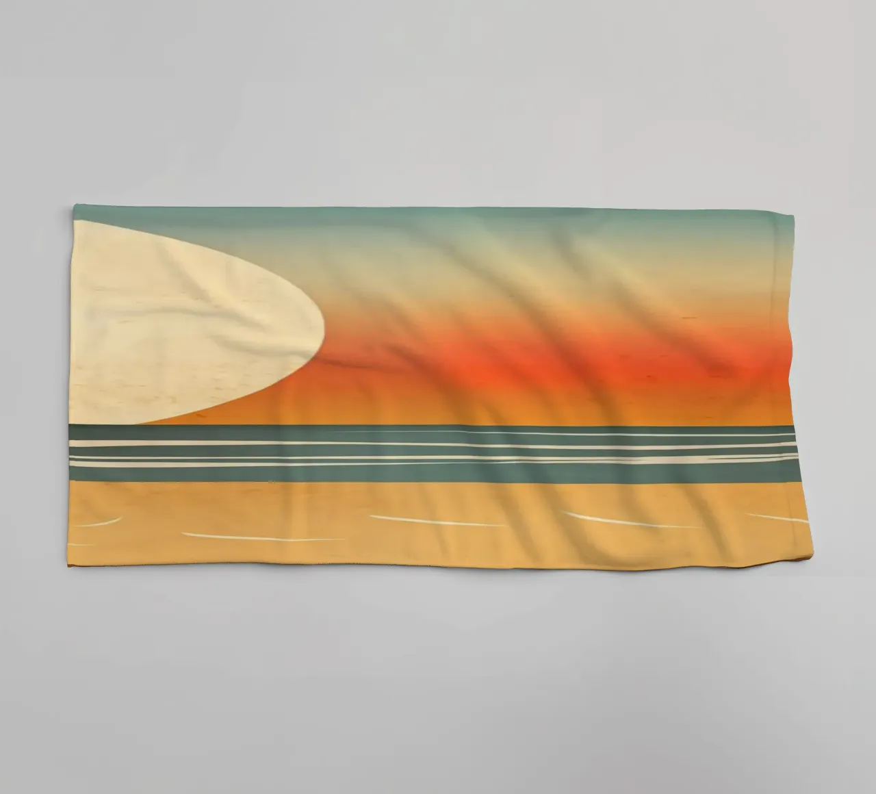 Strand met zonsondergang badhanddoek van Imagine