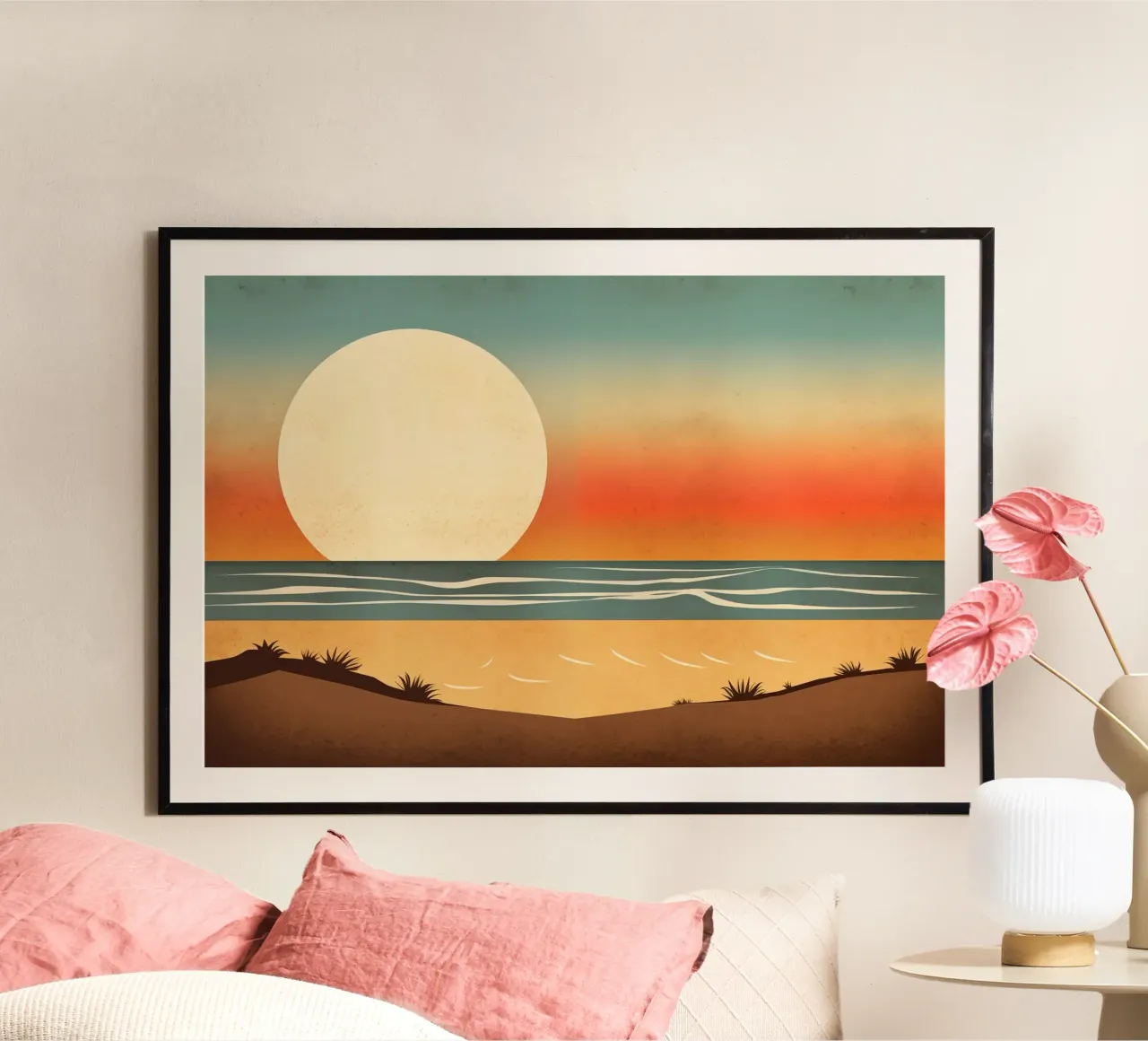 Playa al atardecer poster de Imagine