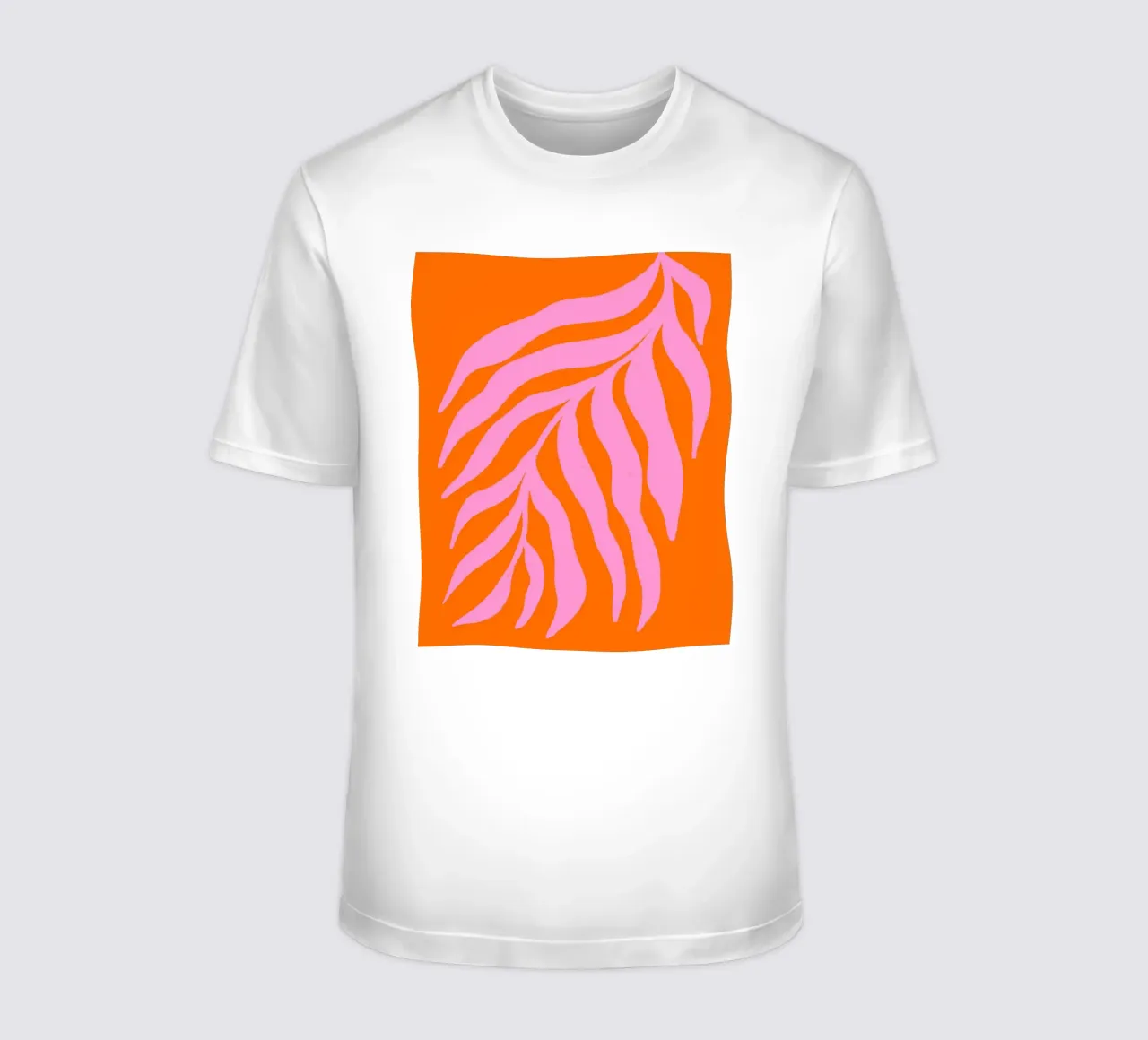 Rosa Silhouette Strukturierter Zweig auf Orange 3 T-Shirt von Wackapacka