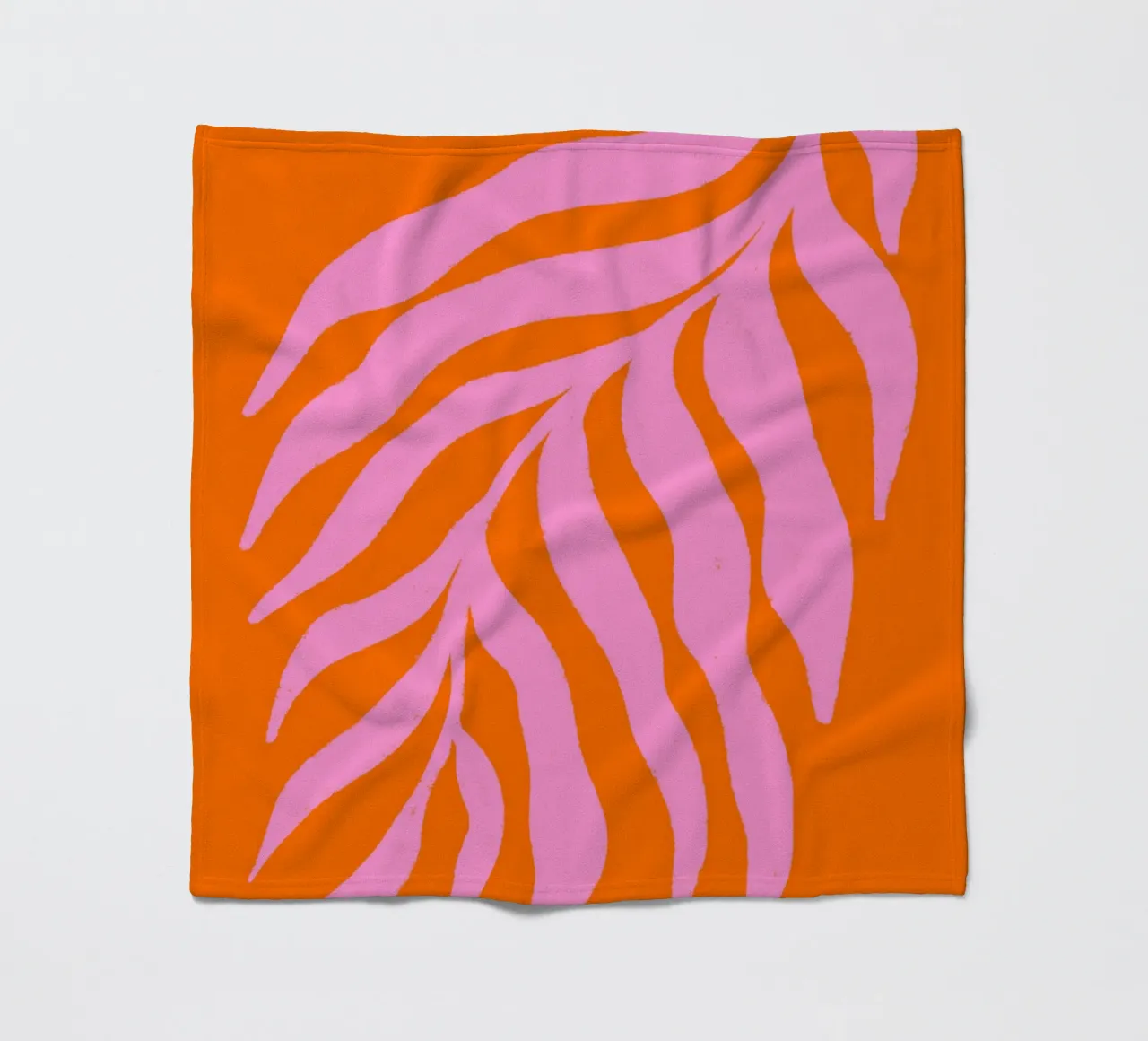 Rosa Silhouette Strukturierter Zweig auf Orange 3 Fleecedecke von Wackapacka