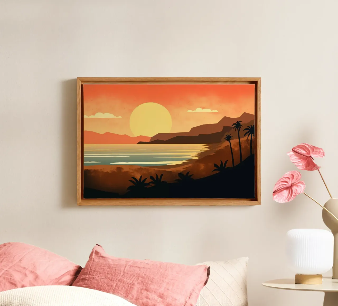 Zonsondergang tela con Cornice a cassetta da Imagine