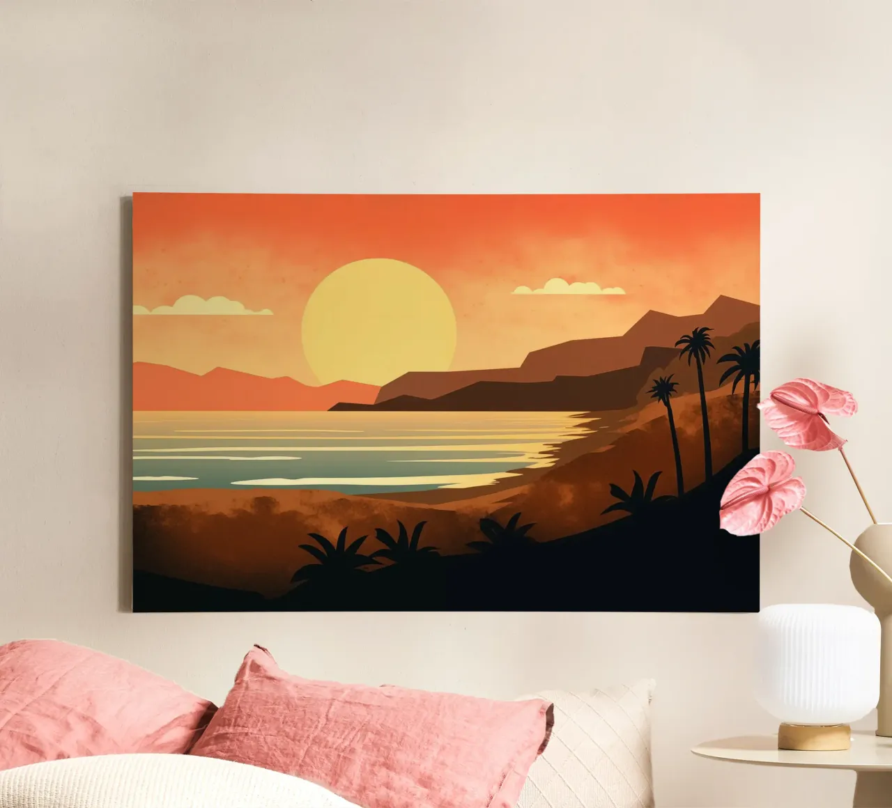 Zonsondergang tela con Cornice a cassetta da Imagine