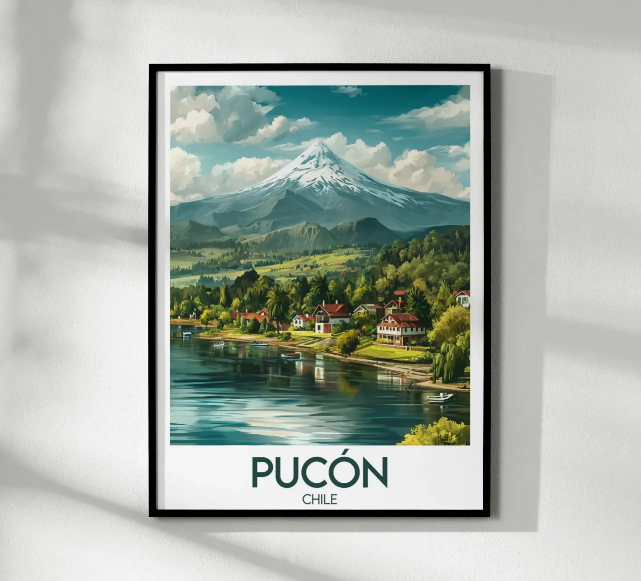 Affiche Pucón poster con telaio in legno da Frame the World