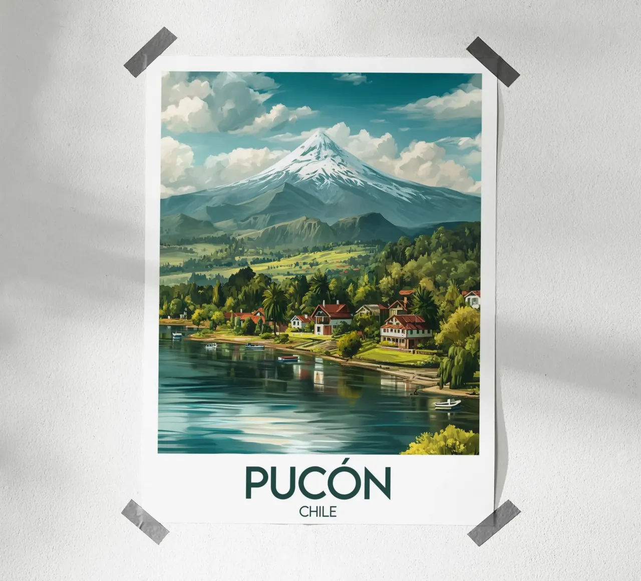 Affiche Pucón poster con telaio in legno da Frame the World