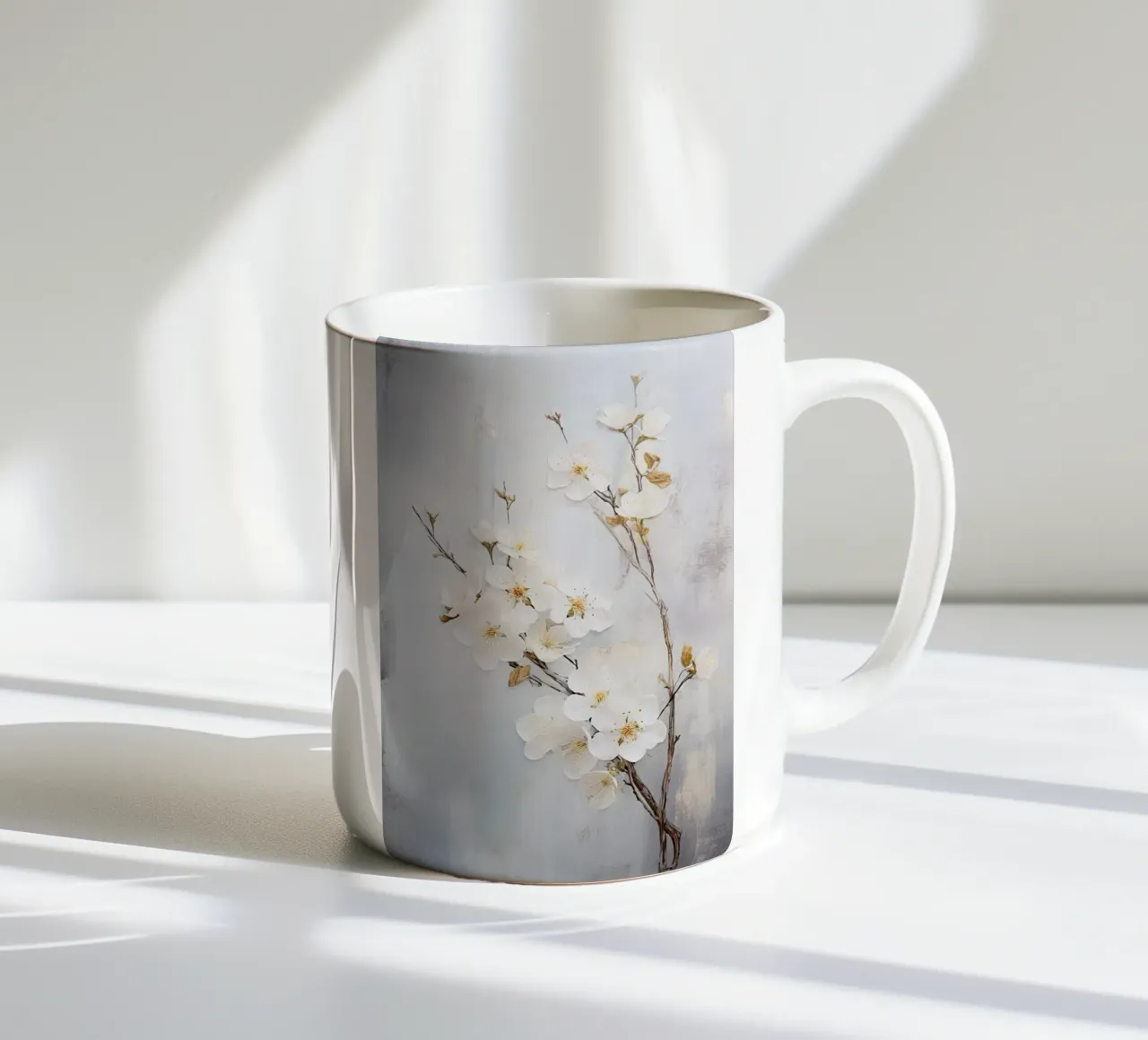 Fiore bianco tazza in ceramica da Imagine