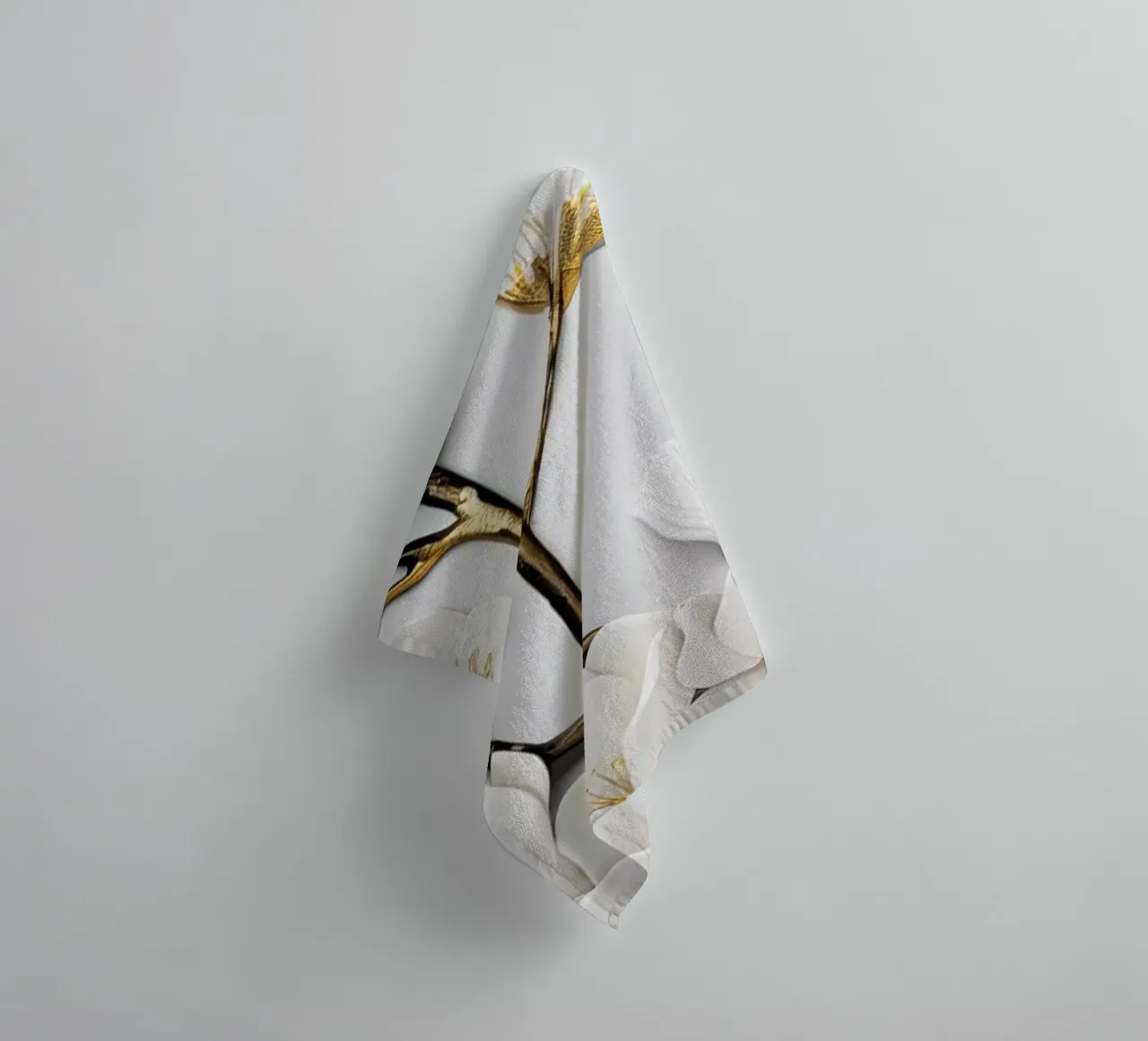 Fiore bianco asciugamano da bagno da Imagine