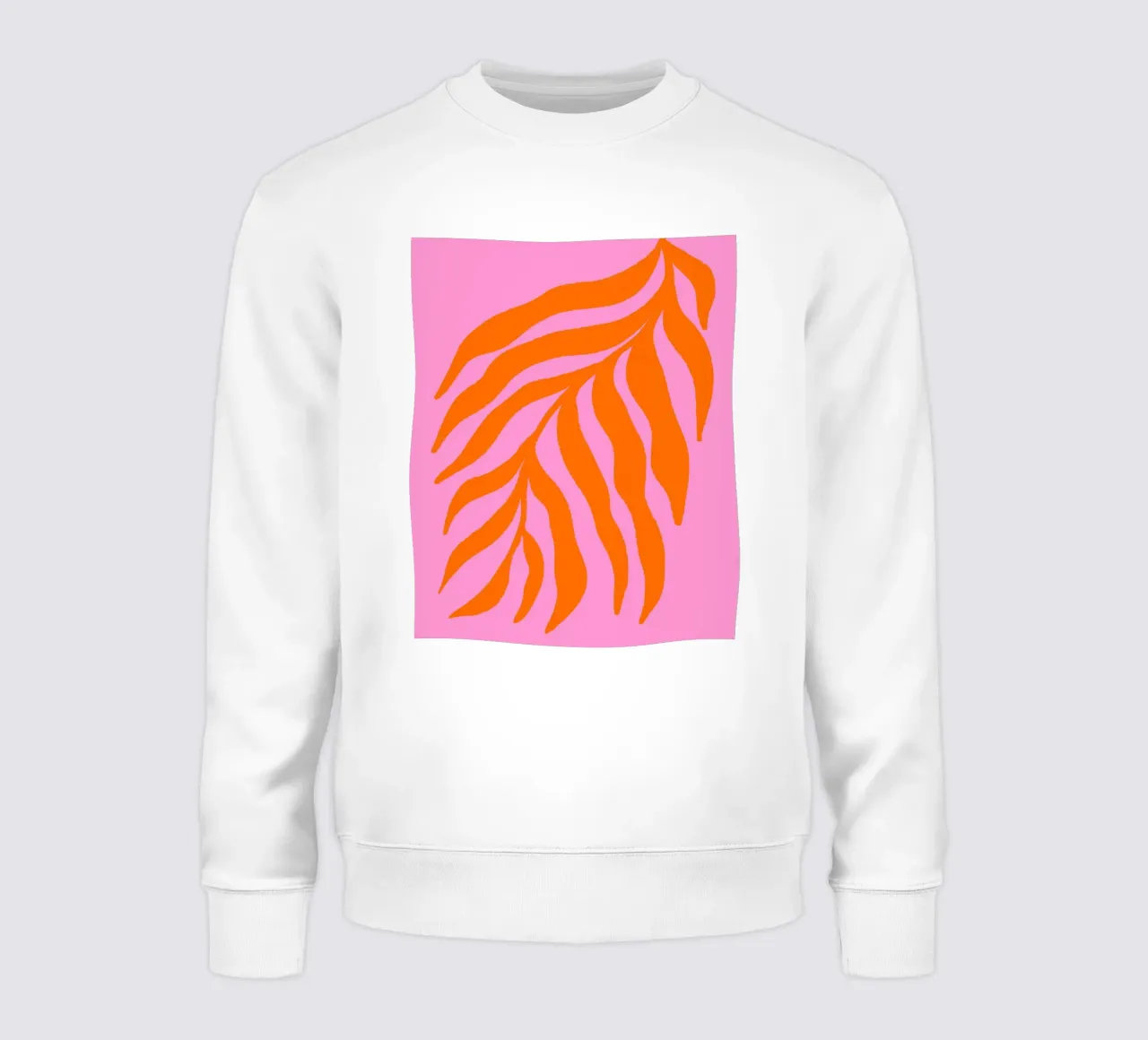 Orange Silhouette Strukturierter Zweig auf Rosa 3 Sweatshirt von Wackapacka