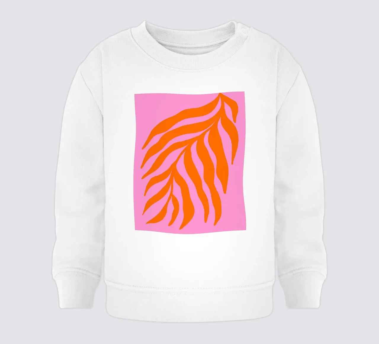 Silhouette arancione Ramo strutturato su rosa 3 felpa neonato da Wackapacka