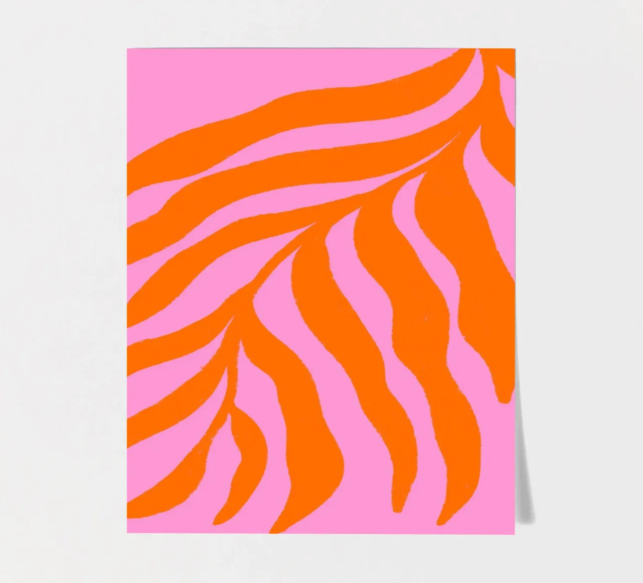 Orange Silhouette Strukturierter Zweig auf Rosa 3 Stickerbogen von Wackapacka