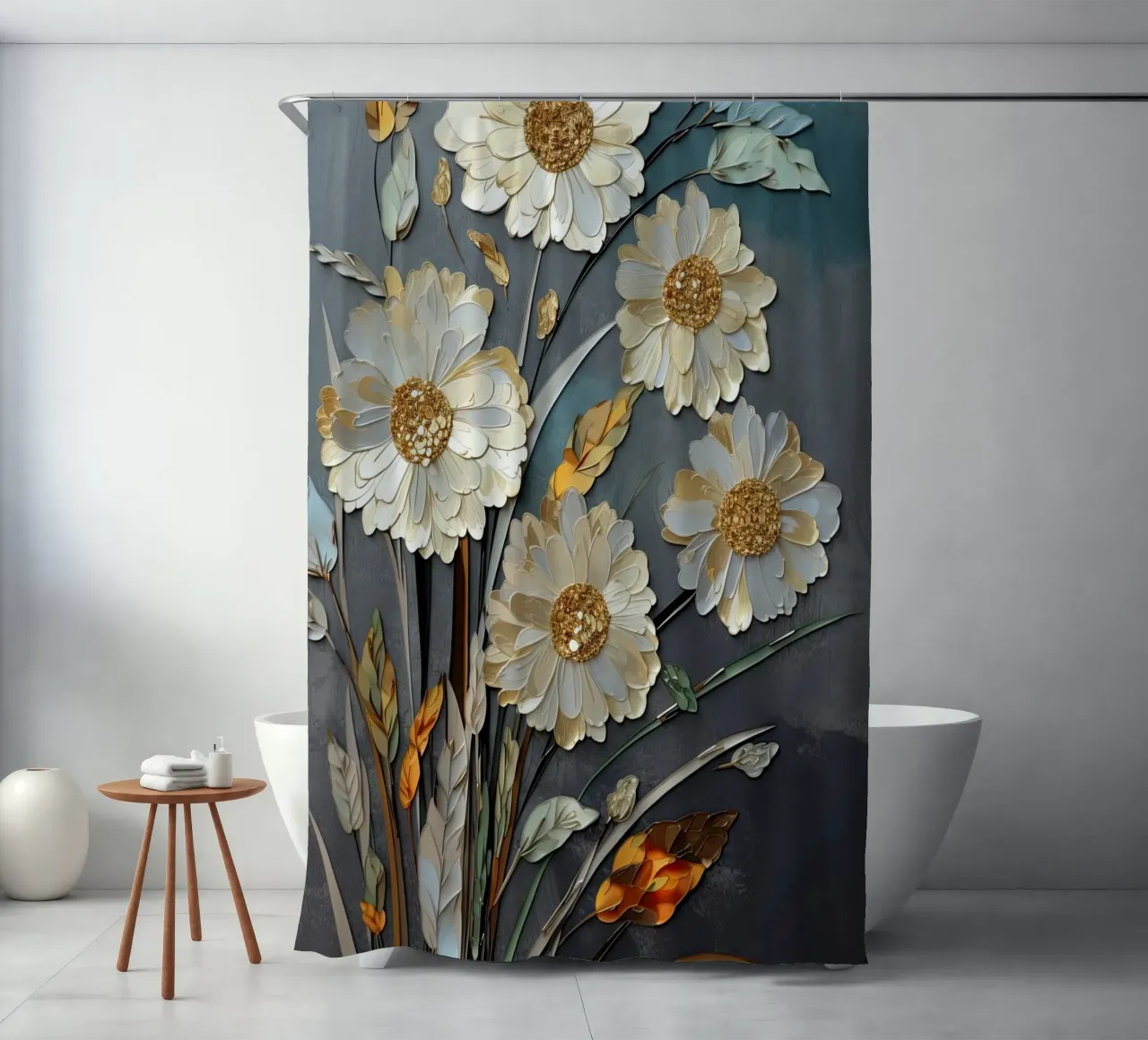 Flowers abstract shower curtain by Imagine
