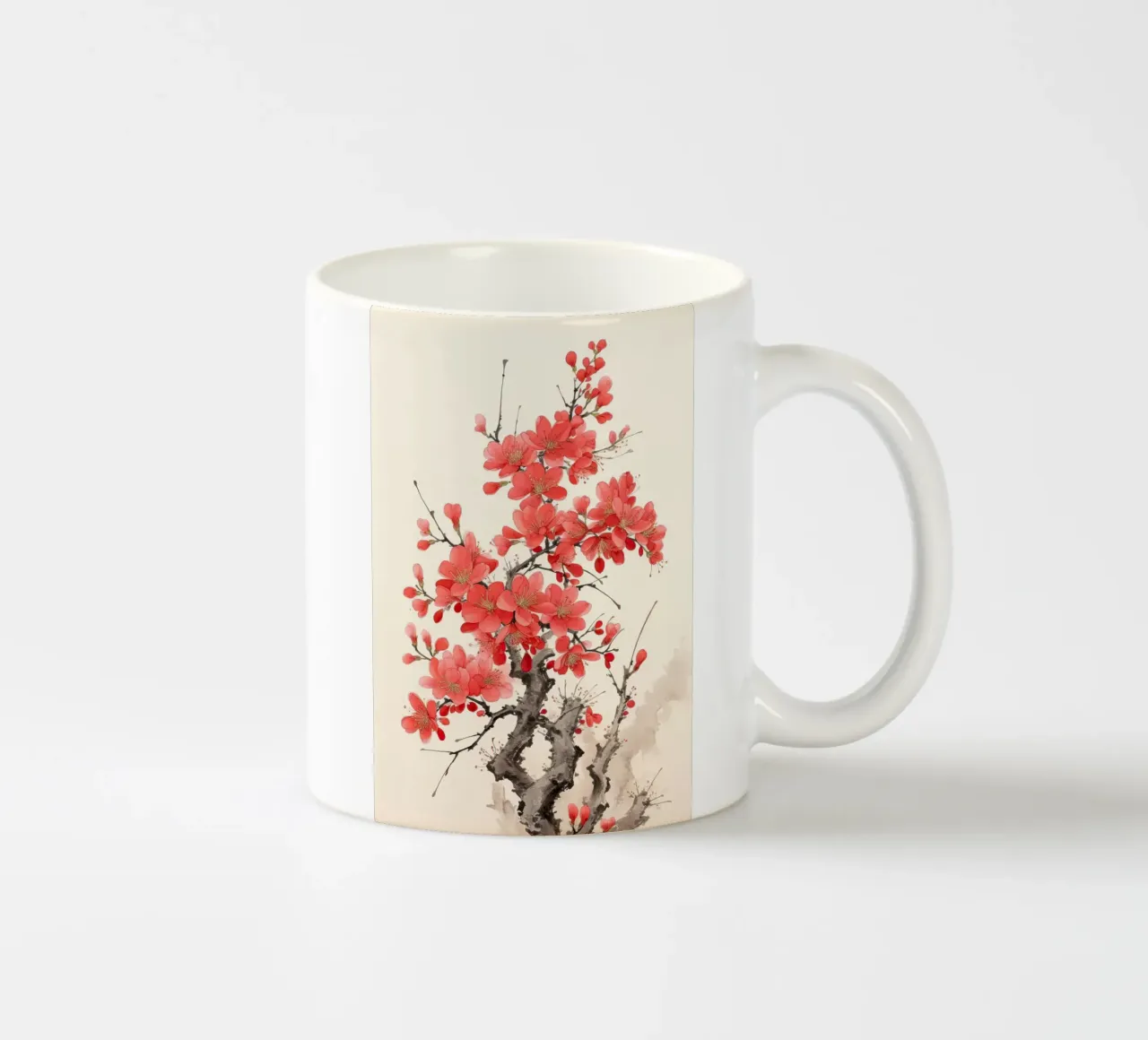 Red blossom ceramic mug by Imagine