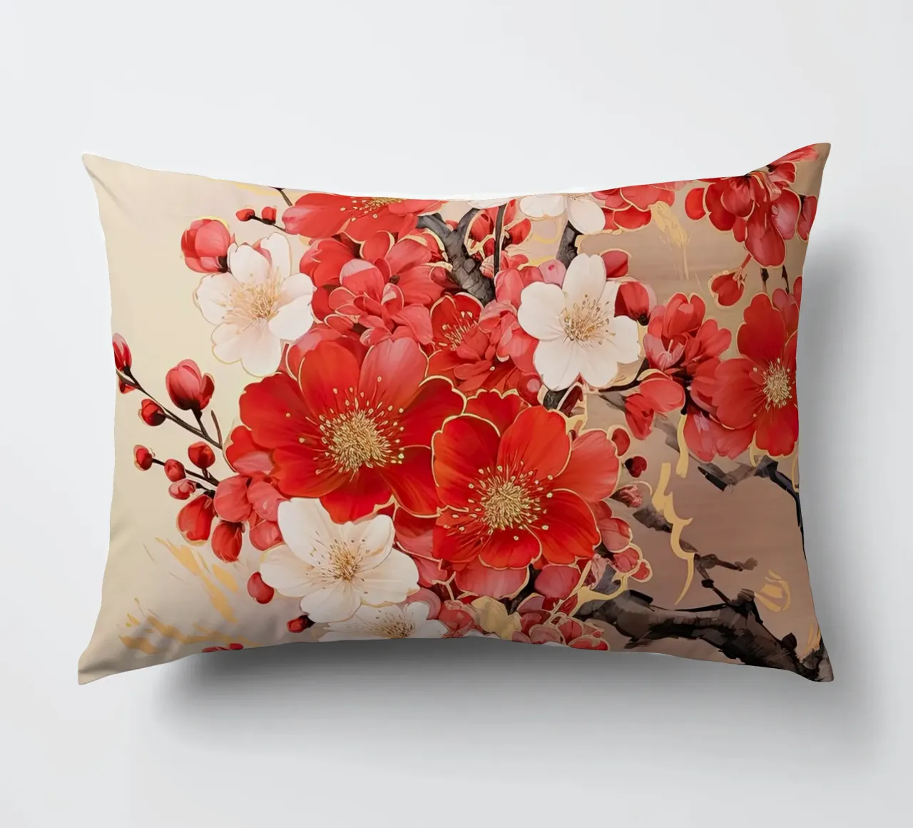 Fiore in rosso e bianco cuscino da Imagine